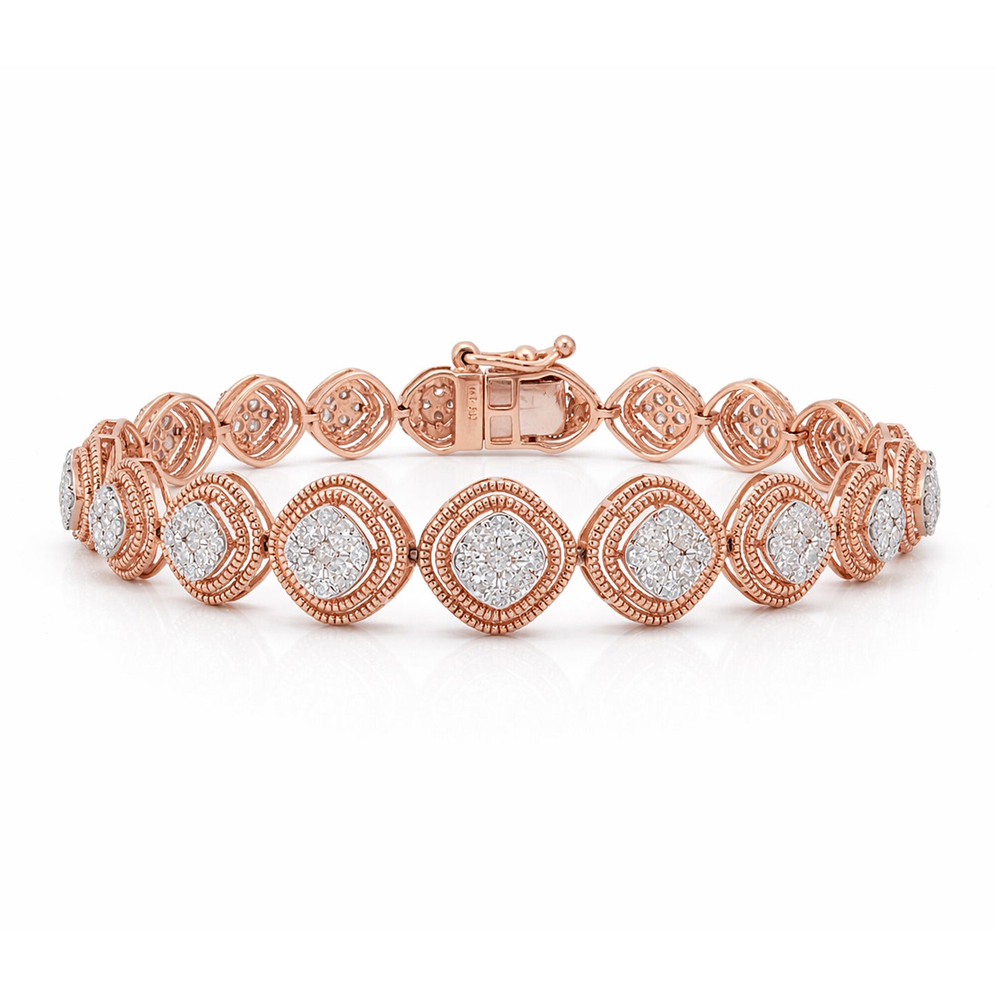IGI Certified Lab Grown Diamond Pavé Tennis Bracelet — 14K/18K Solid Gold, 3 Carat