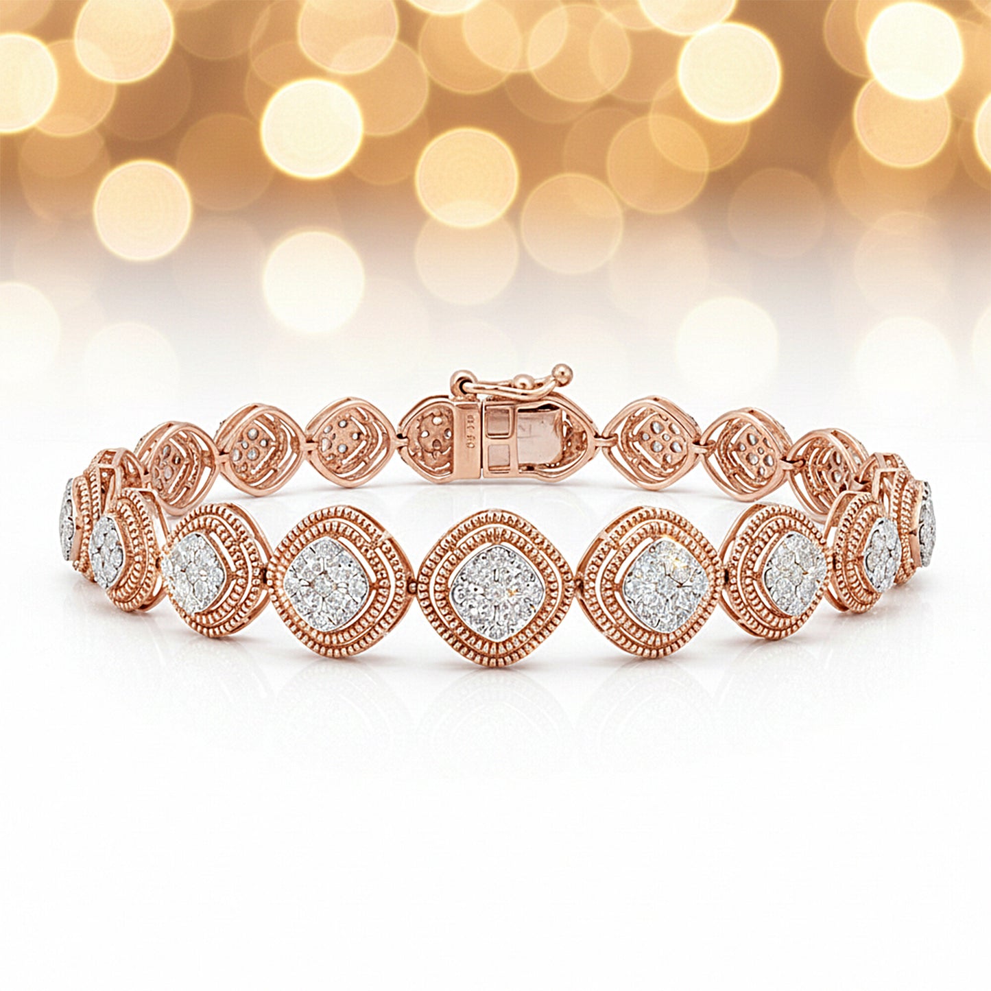 IGI Certified Lab Grown Diamond Pavé Tennis Bracelet — 14K/18K Solid Gold, 3 Carat