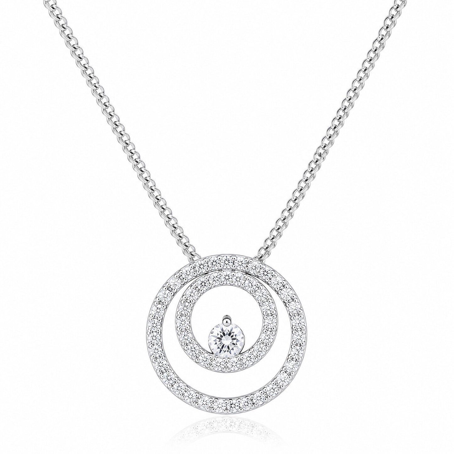 IGI Certified Lab Grown Diamond Round-Cut Pave Cluster Pendant Necklace — 18K Solid Gold, Adjustable Chain