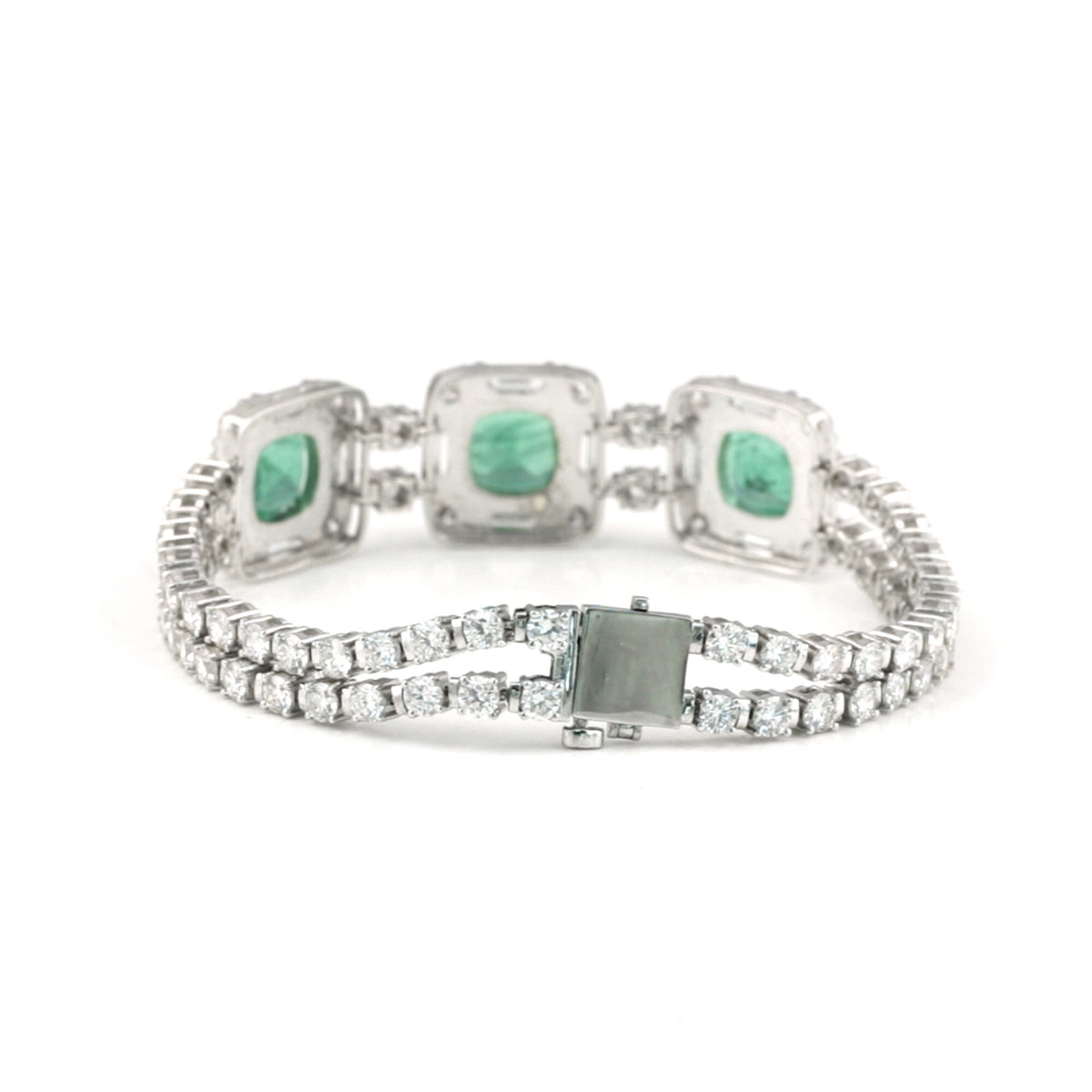 IGI Certified Lab Grown Emerald All-Stone Tennis Bracelet — 14K/18K Solid Gold, 17.47 Carat