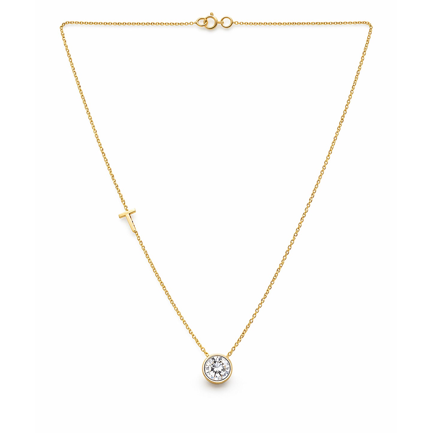 IGI Certified Lab Grown Diamond Round-Cut Solitaire Pendant Necklace — 14K/18K Solid Gold, Adjustable Chain