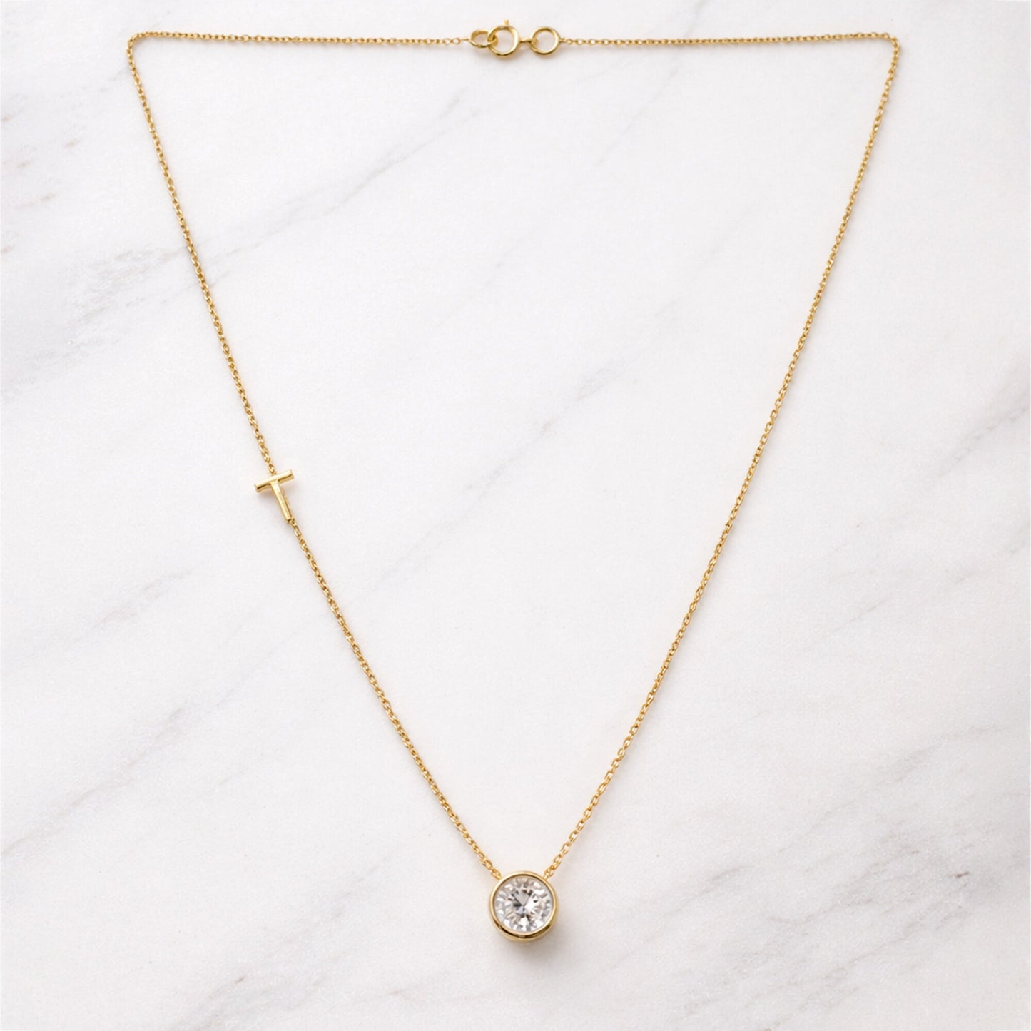 IGI Certified Lab Grown Diamond Round-Cut Solitaire Pendant Necklace — 14K/18K Solid Gold, Adjustable Chain