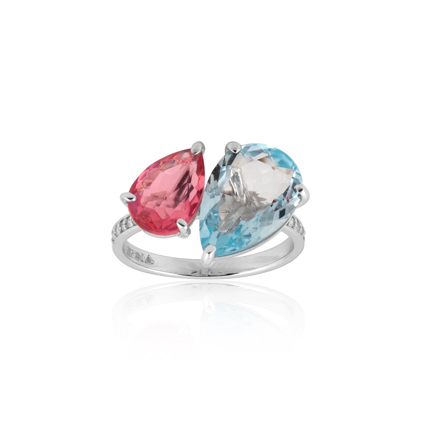 IGI Certified Lab Grown Topaz Pear-Cut Diamond Halo Ring — 14K/18K Solid Gold