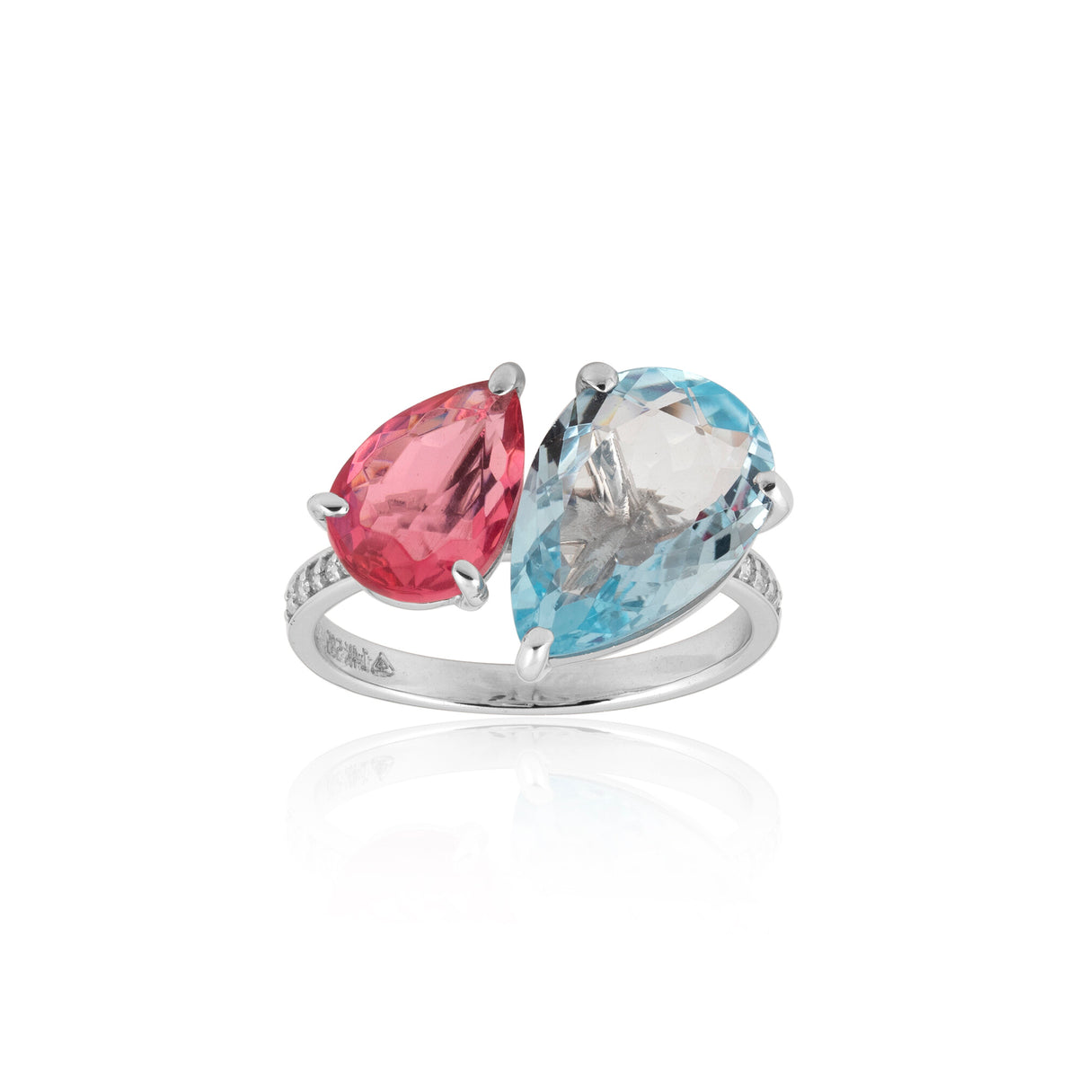 IGI Certified Lab Grown Topaz Pear-Cut Diamond Halo Ring — 14K/18K Solid Gold