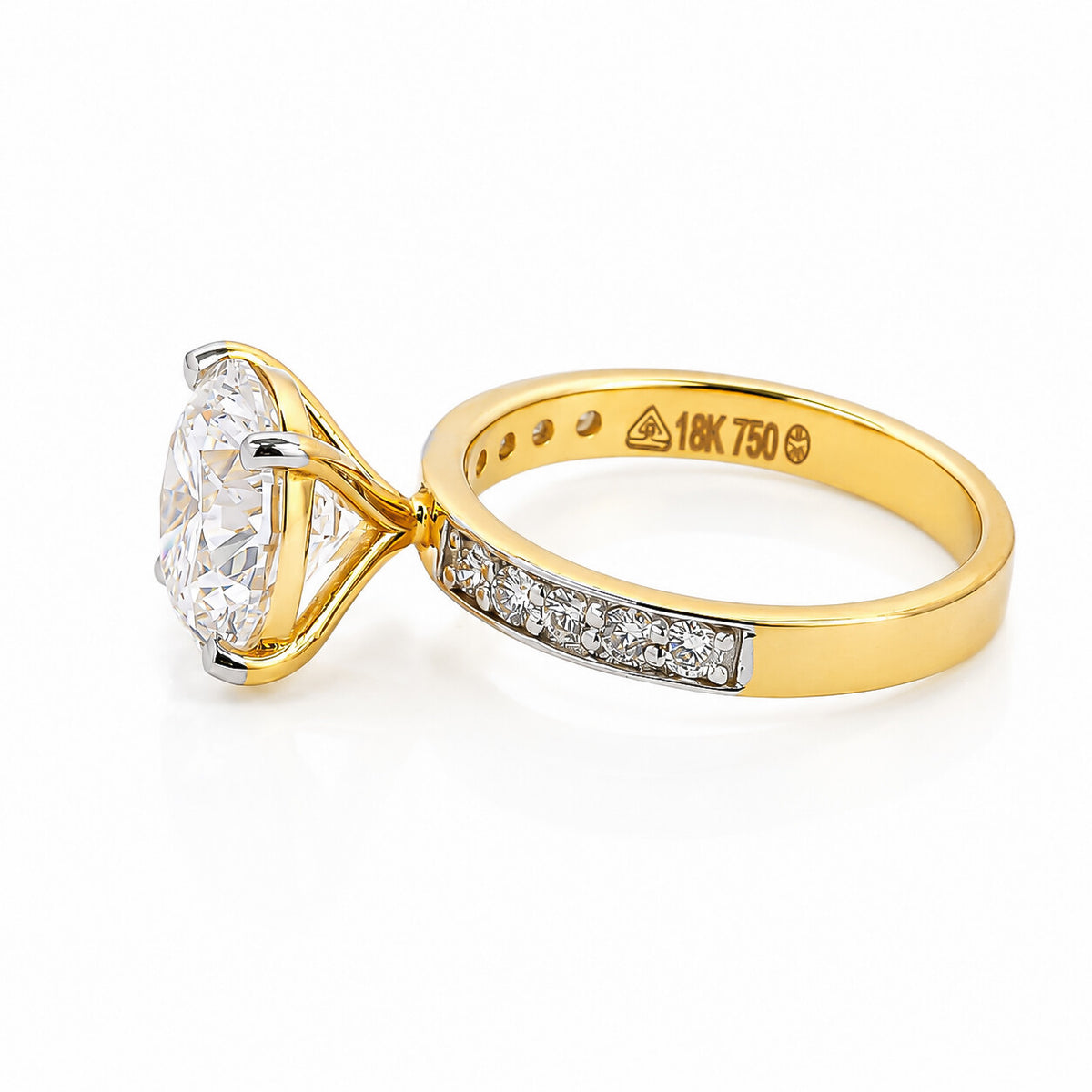 IGI Certified Lab Grown Diamond 0.3ct Round Petite Halo Ring — 18K Solid Gold