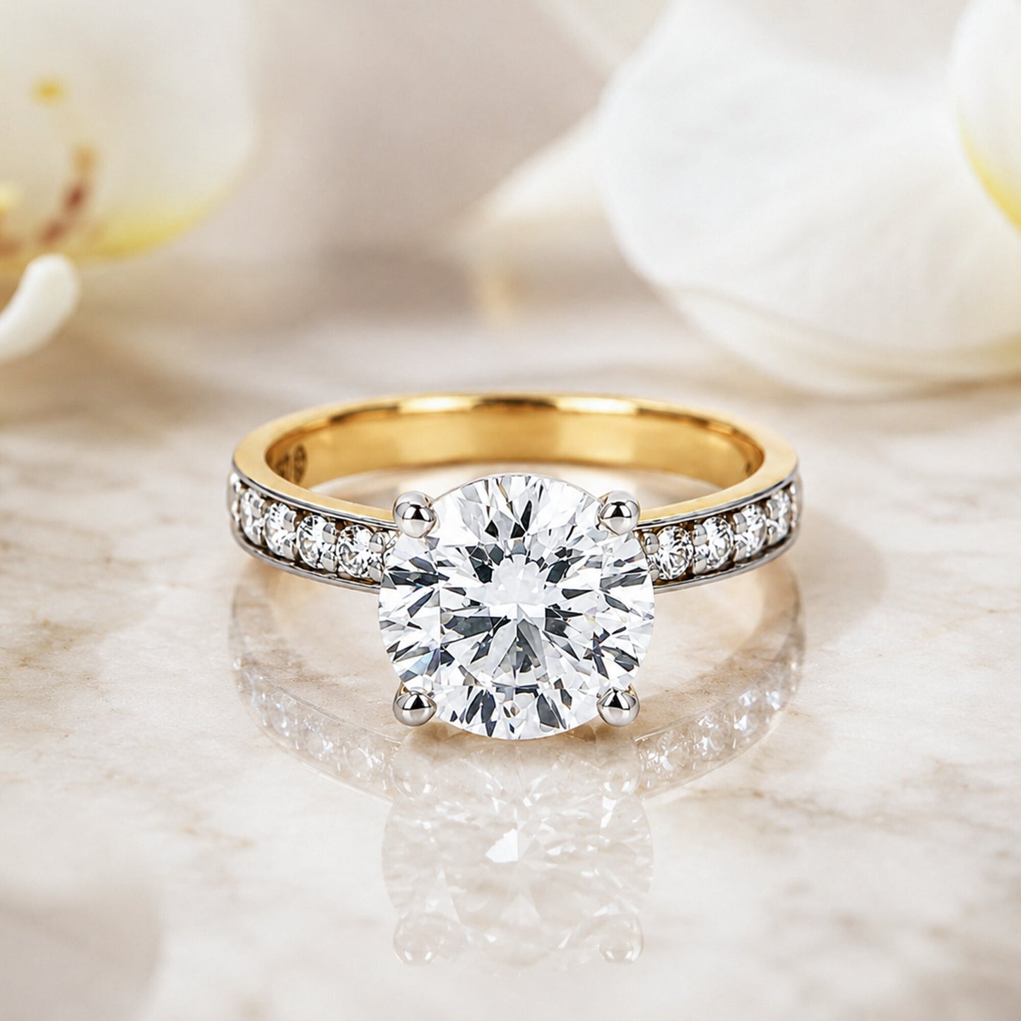 IGI Certified Lab Grown Diamond 0.3ct Round Petite Halo Ring — 18K Solid Gold