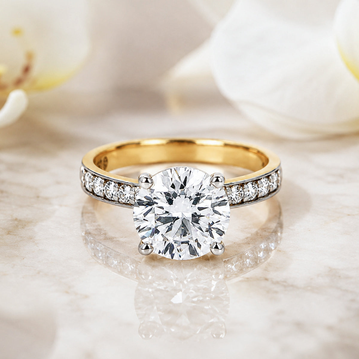 IGI Certified Lab Grown Diamond 0.3ct Round Petite Halo Ring — 18K Solid Gold