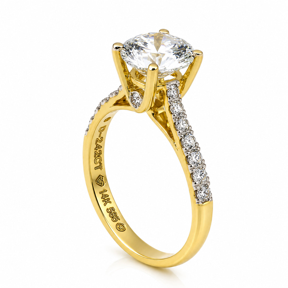 IGI Certified Lab Grown Diamond 0.425ct Round Halo Cluster Ring — 14K/18K Solid Gold