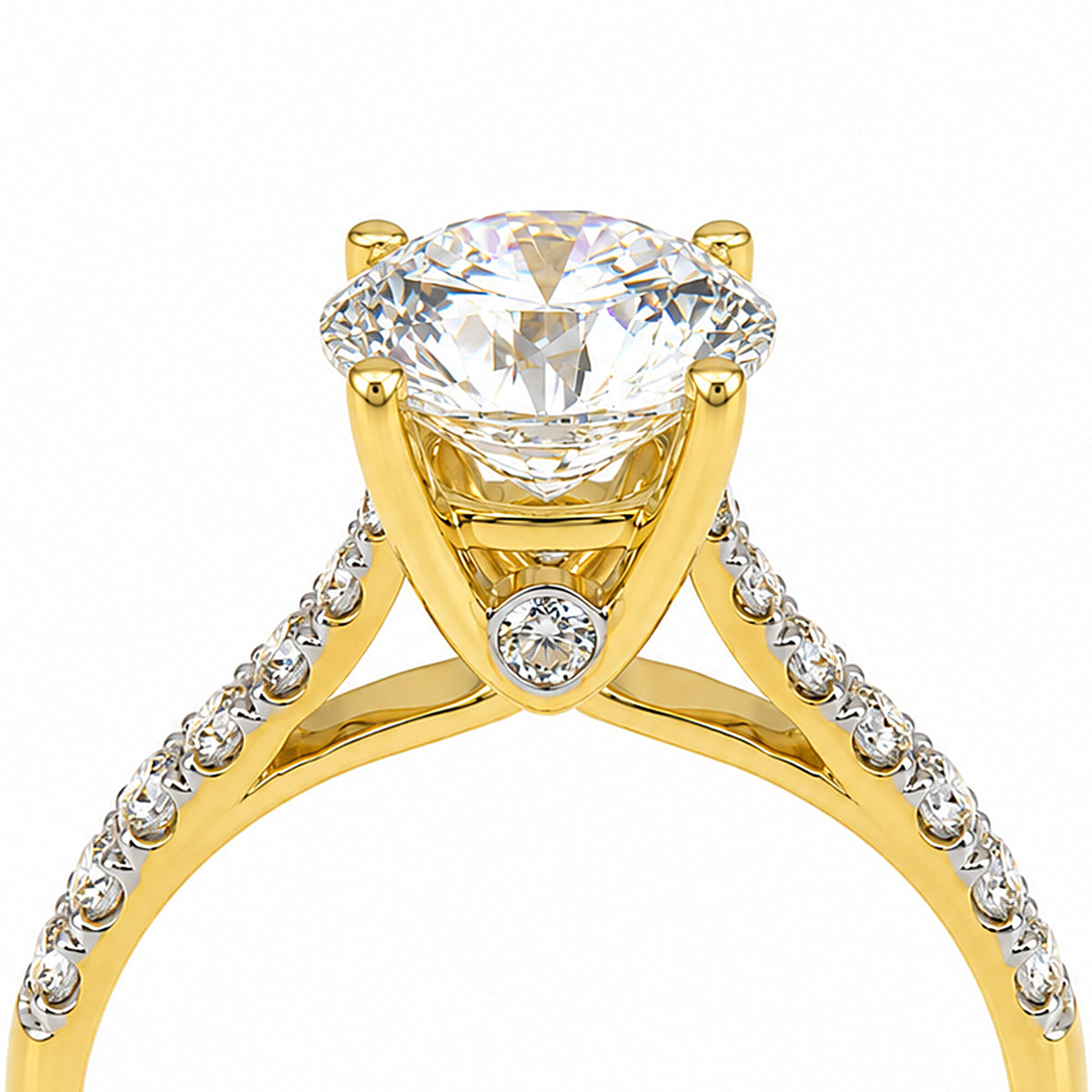 IGI Certified Lab Grown Diamond 0.425ct Round Halo Cluster Ring — 14K/18K Solid Gold