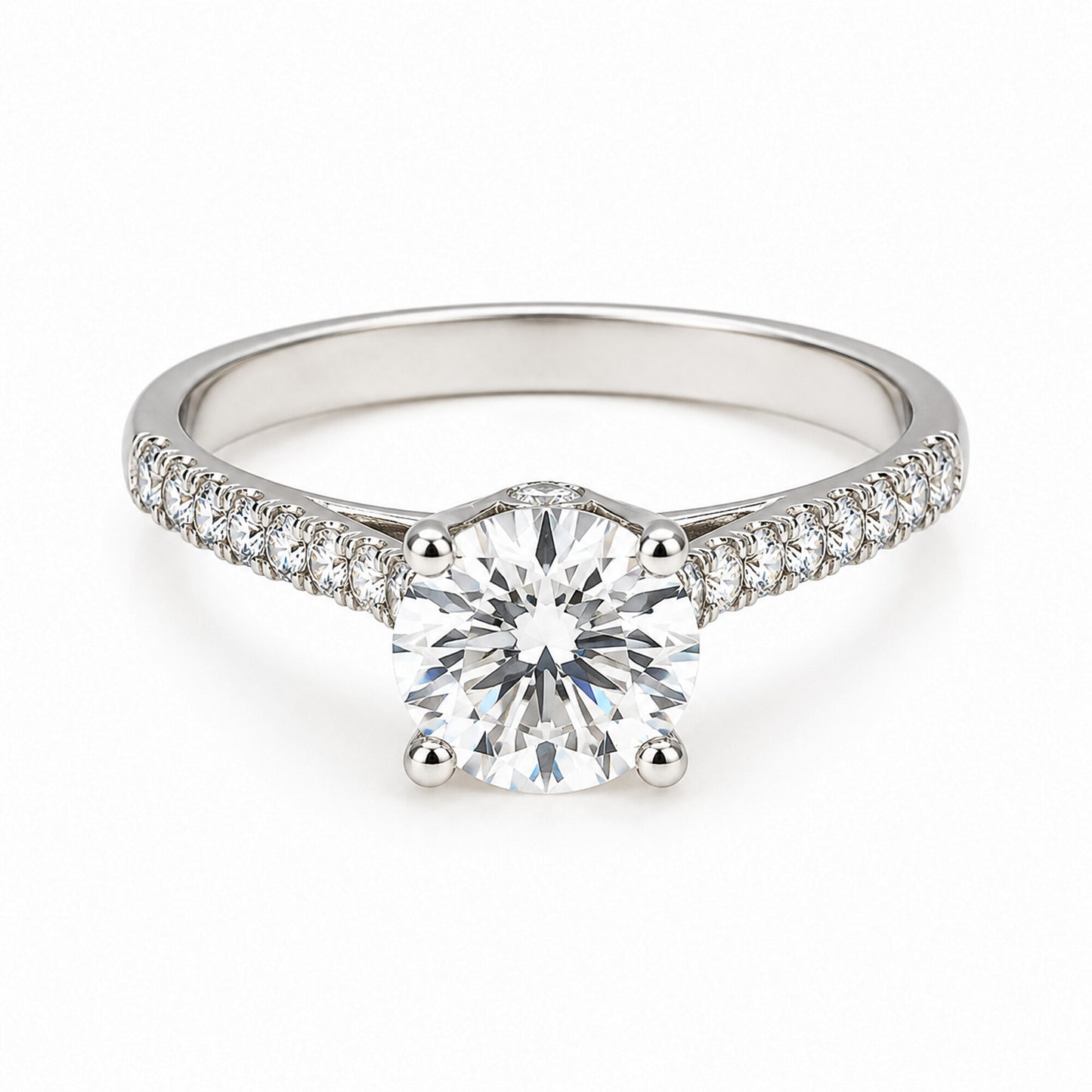 IGI Certified Lab Grown Diamond 0.427ct Round Halo Cluster (Refined) Ring — 14K/18K Solid Gold