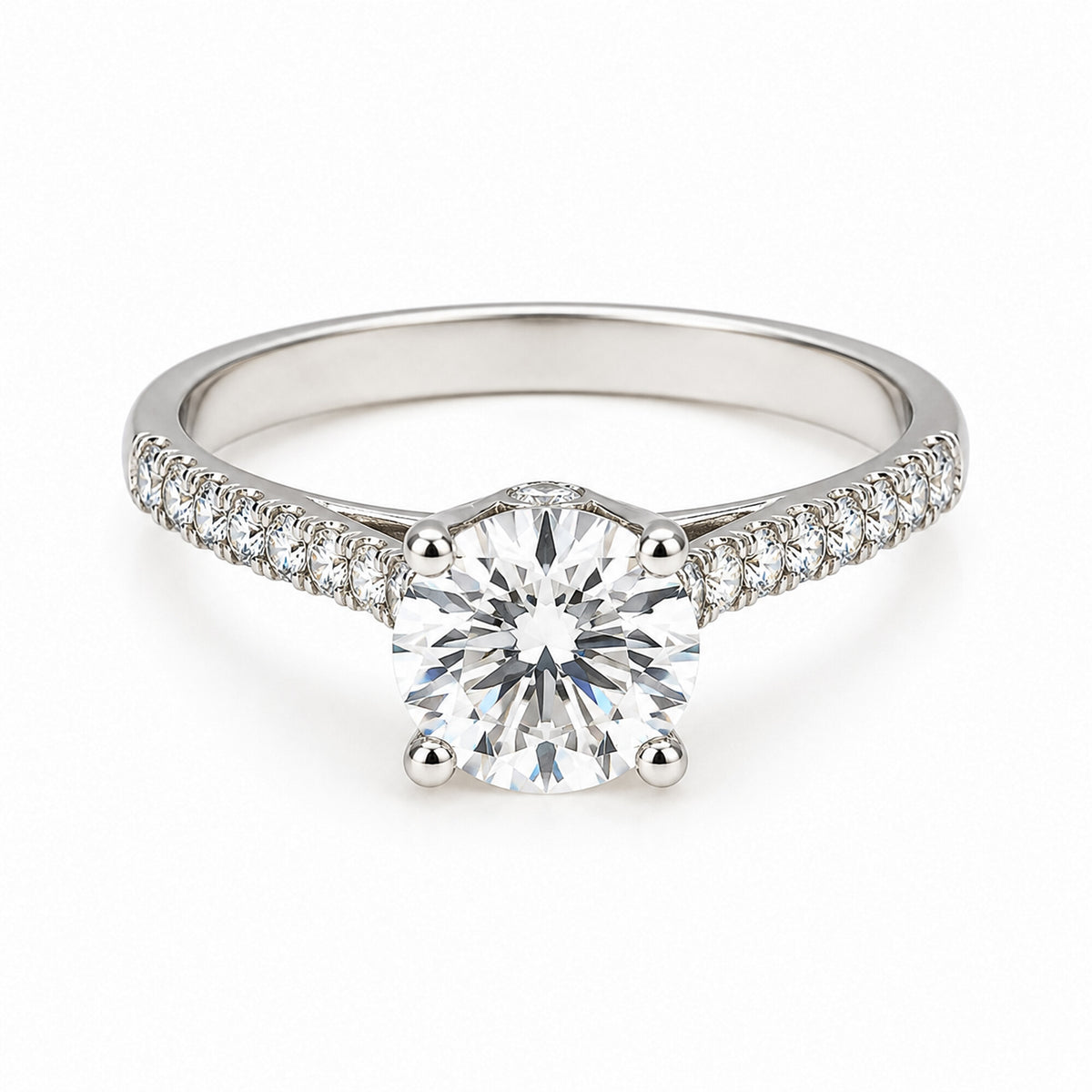 IGI Certified Lab Grown Diamond 0.427ct Round Halo Cluster (Refined) Ring — 14K/18K Solid Gold