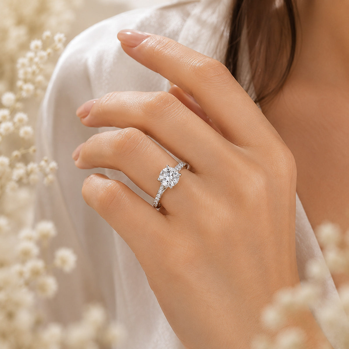IGI Certified Lab Grown Diamond 0.427ct Round Halo Cluster (Refined) Ring — 14K/18K Solid Gold