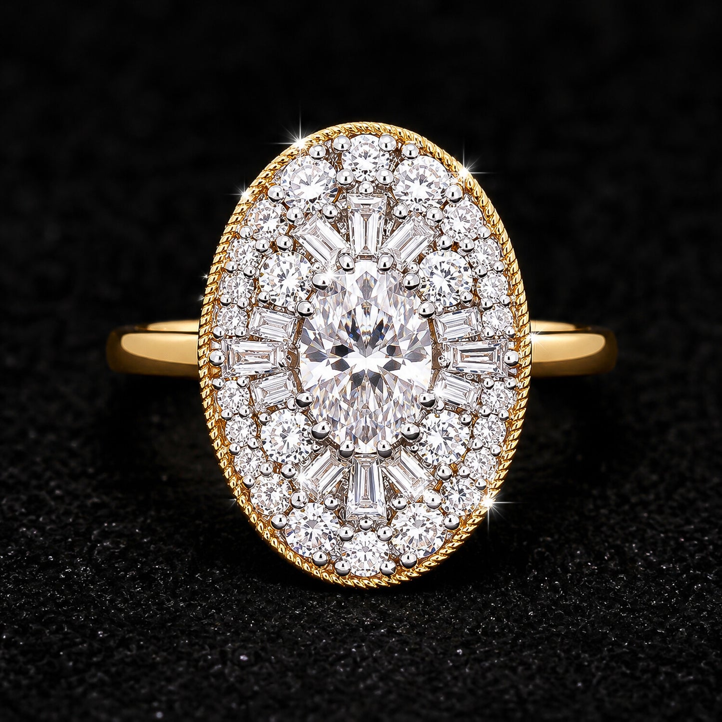 IGI Certified Lab Grown Diamond 0.98ct Fancy-Cut Halo Cluster Ring — 14K/18K Solid Gold
