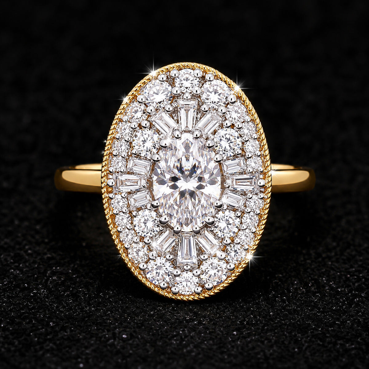 IGI Certified Lab Grown Diamond 0.98ct Fancy-Cut Halo Cluster Ring — 14K/18K Solid Gold