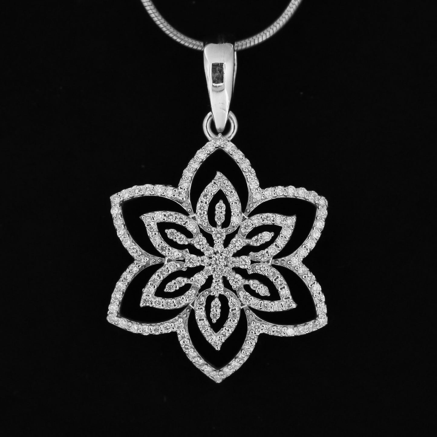 IGI Certified Lab Grown Diamond Round-Cut Micro-Pave Cluster Pendant Necklace — 14K/18K Solid Gold, Adjustable Chain