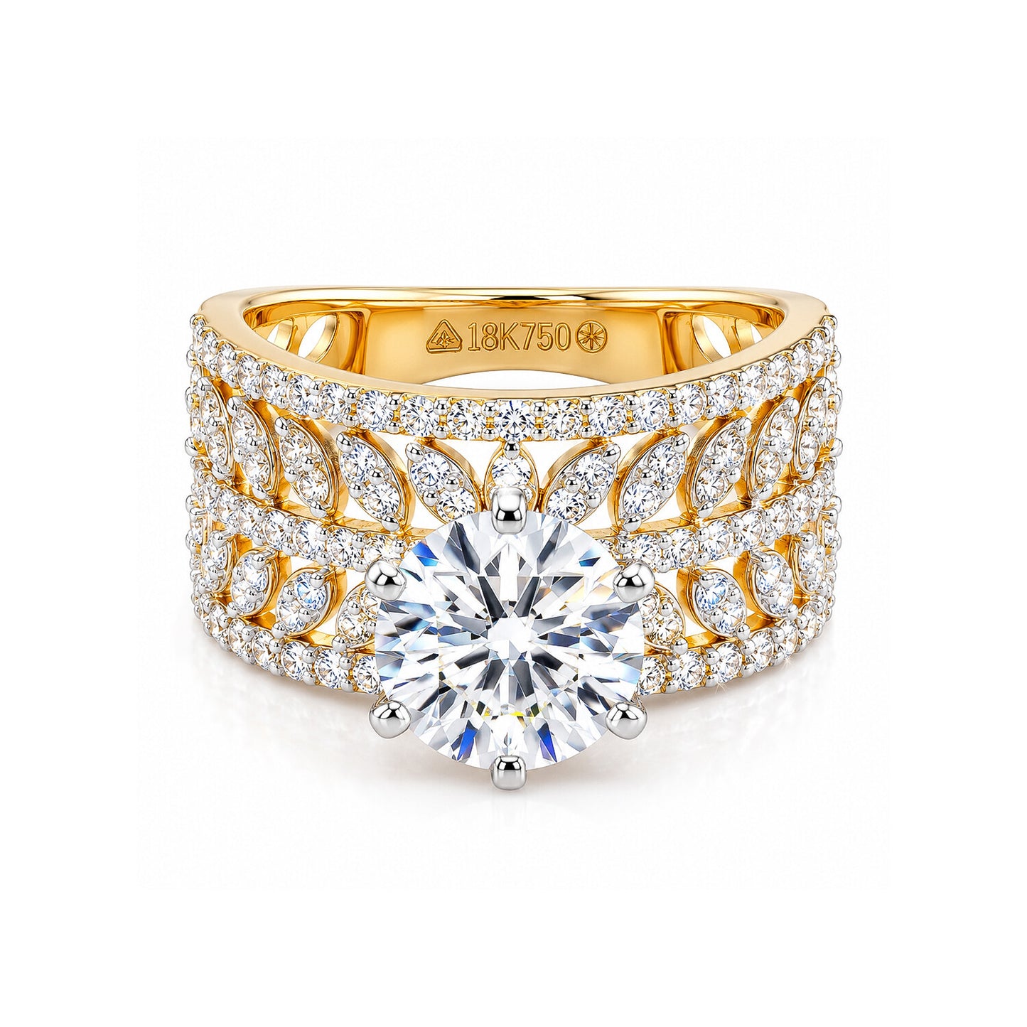 IGI Certified Lab Grown Diamond 1.38ct Round Solitaire Ring — 18K Solid Gold