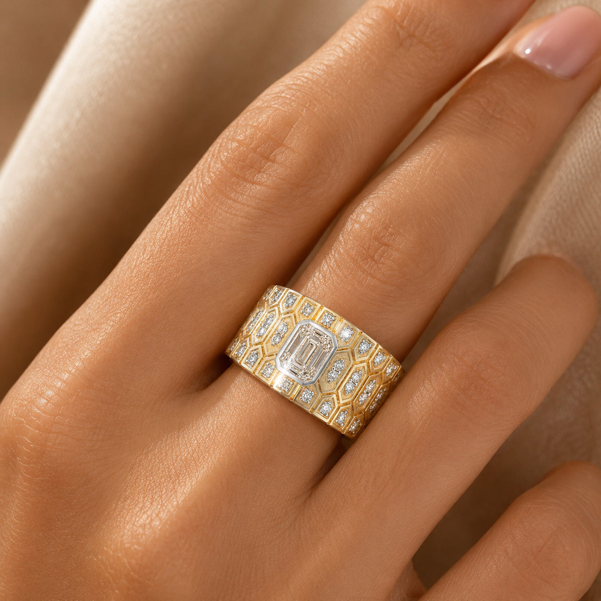 IGI Certified Lab Grown Diamond 0.57ct Heart Halo Cluster Ring — 14K/18K Solid Gold