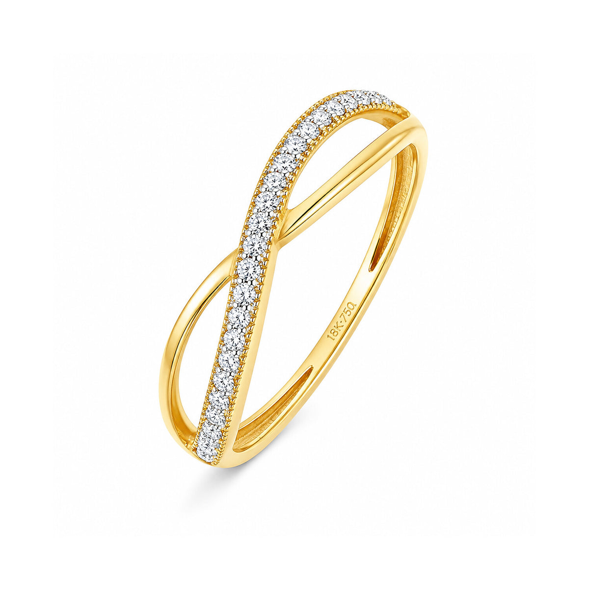 IGI Certified Lab Grown Diamond 0.24ct Round Pavé Cluster Ring — 18K Solid Gold
