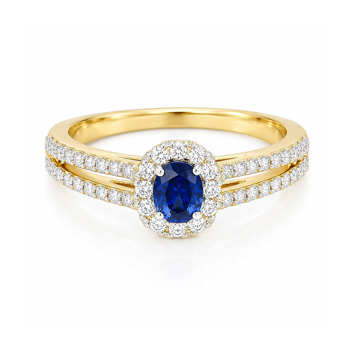 GIA-Style Certified Natural Diamond 0.84ct Round Pavé Halo Ring — 14K/18K Solid Gold