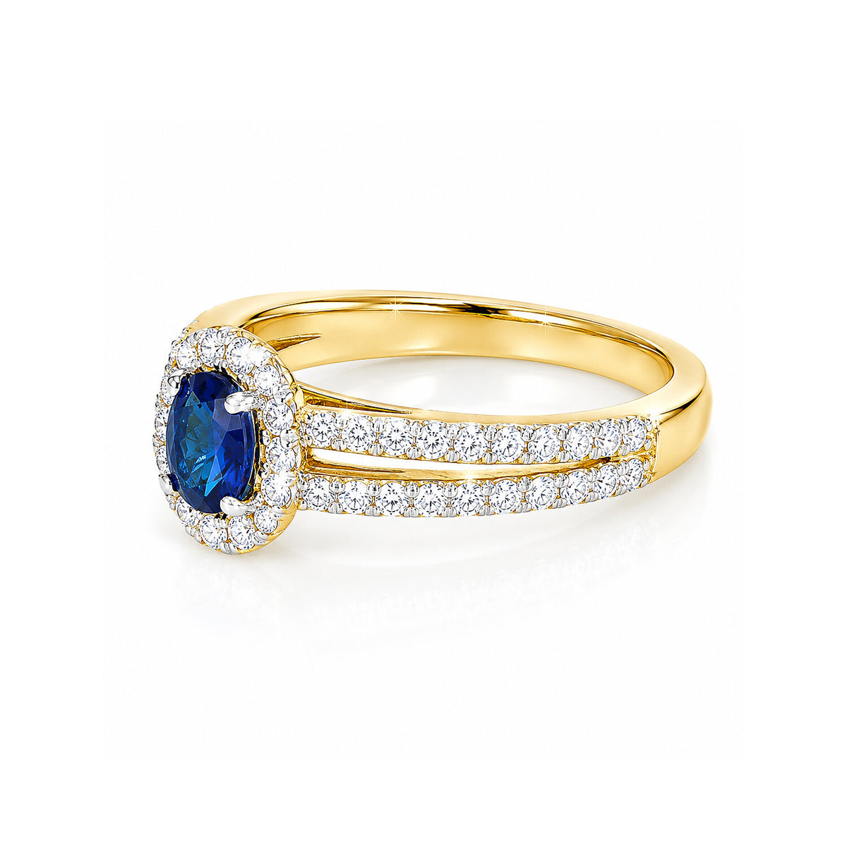 GIA-Style Certified Natural Diamond 0.84ct Round Pavé Halo Ring — 14K/18K Solid Gold