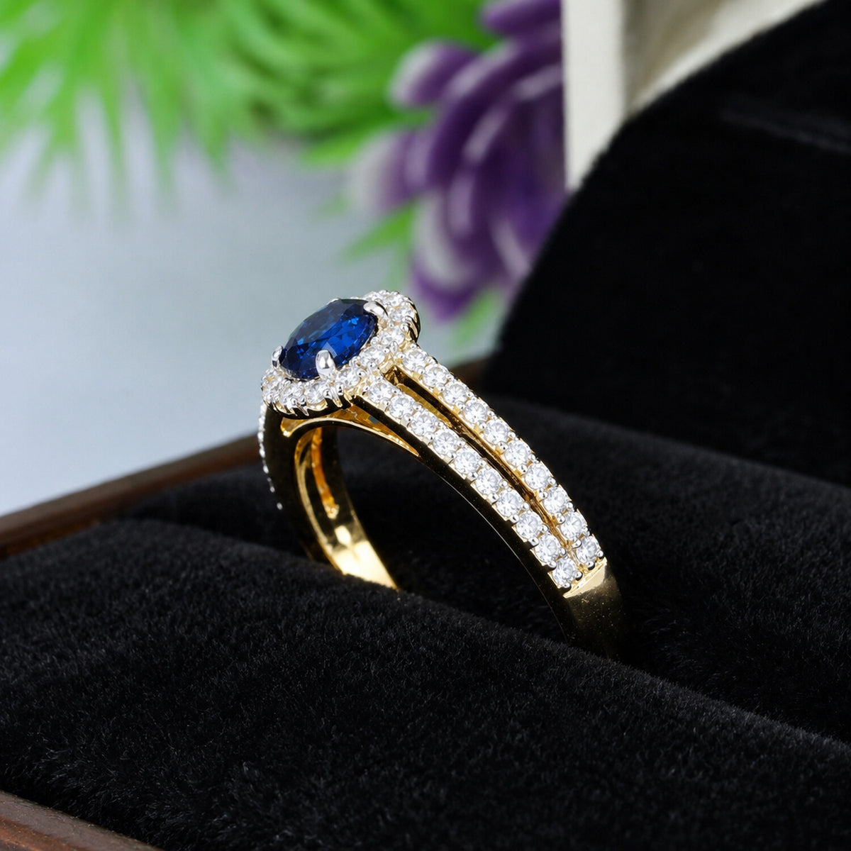 GIA-Style Certified Natural Diamond 0.84ct Round Pavé Halo Ring — 14K/18K Solid Gold