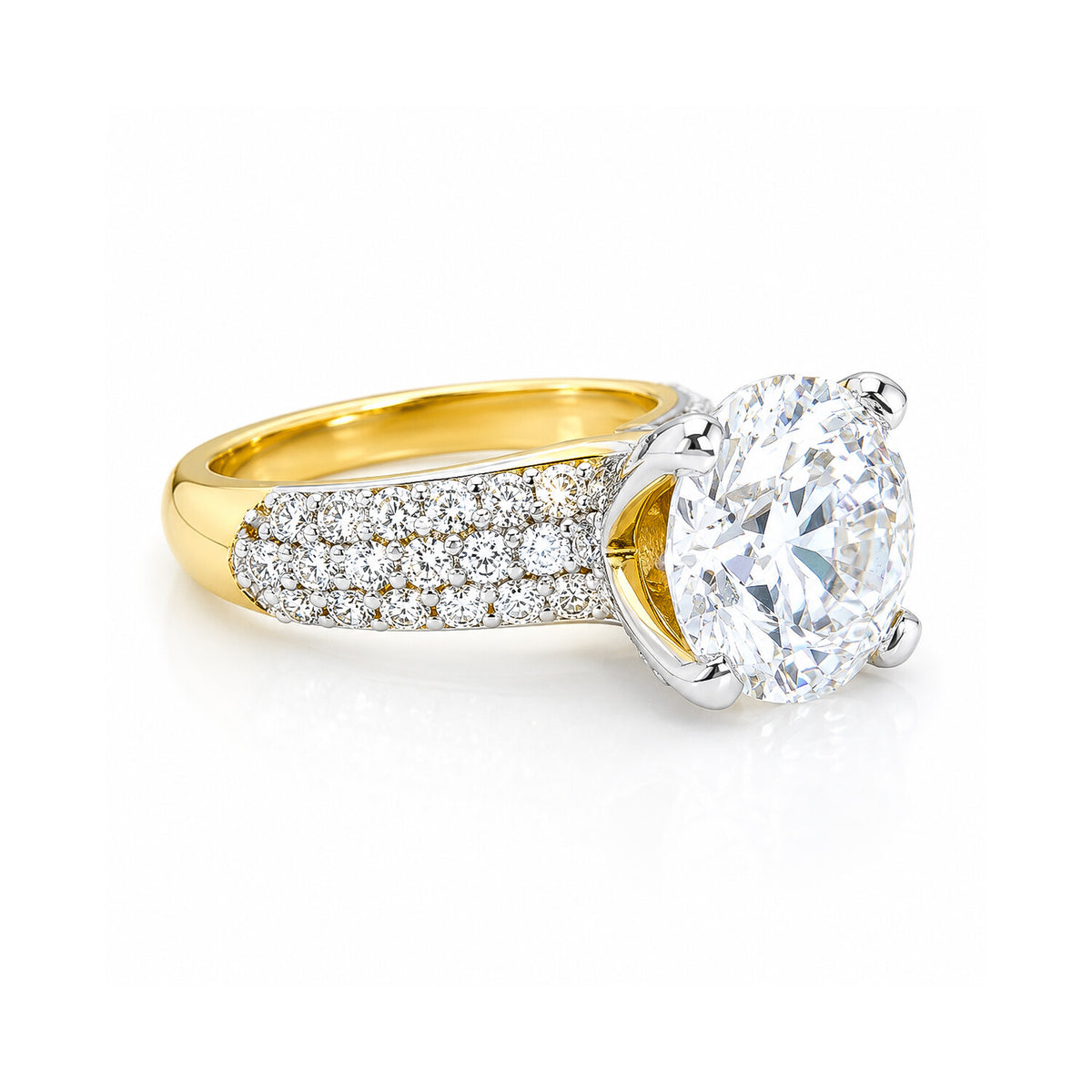 IGI Certified Lab Grown Diamond 1.16ct Round Pavé Cluster Ring — 14K/18K Solid Gold