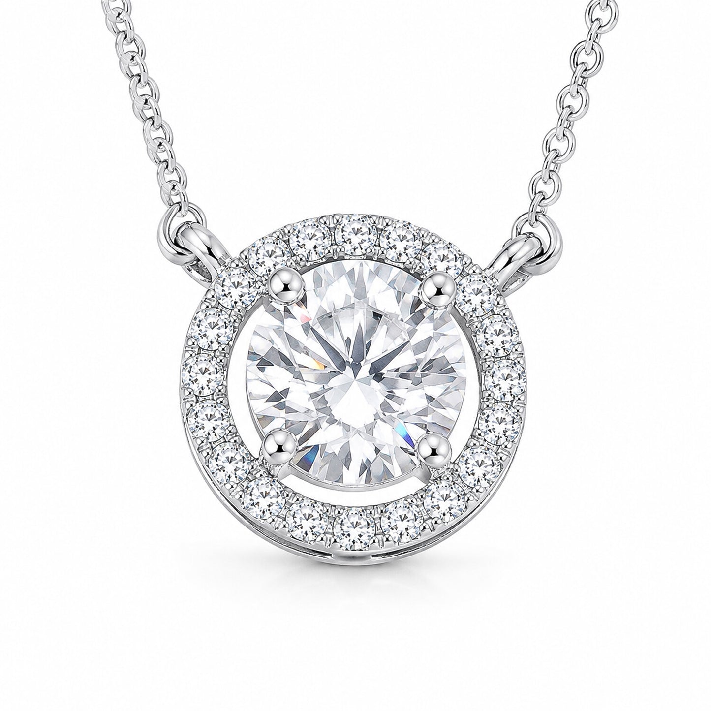 IGI Certified Lab Grown Diamond Round-Cut Cluster Pendant Necklace — 14K/18K Solid Gold, Adjustable Chain