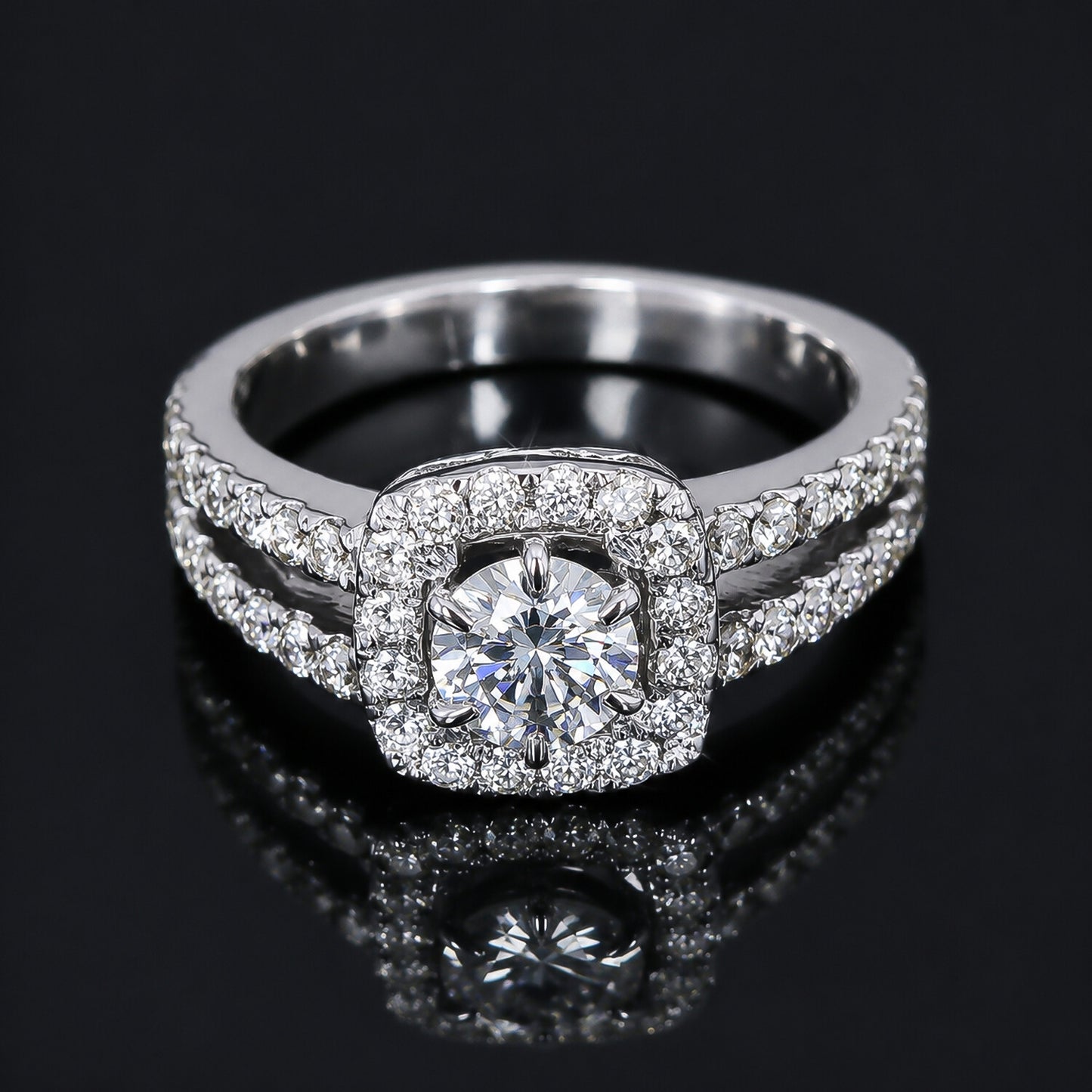 IGI Certified Lab Grown Diamond 0.96ct Round Pavé Diamond Band Ring — 14K/18K Solid Gold