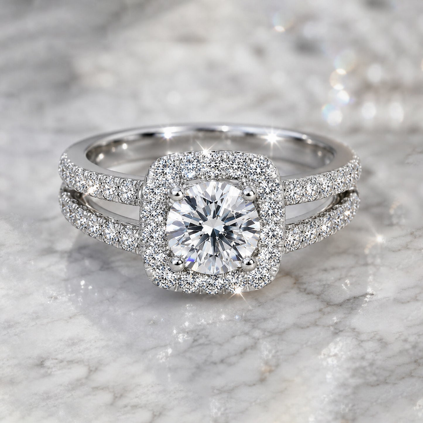 IGI Certified Lab Grown Diamond 0.96ct Round Pavé Diamond Band Ring — 14K/18K Solid Gold