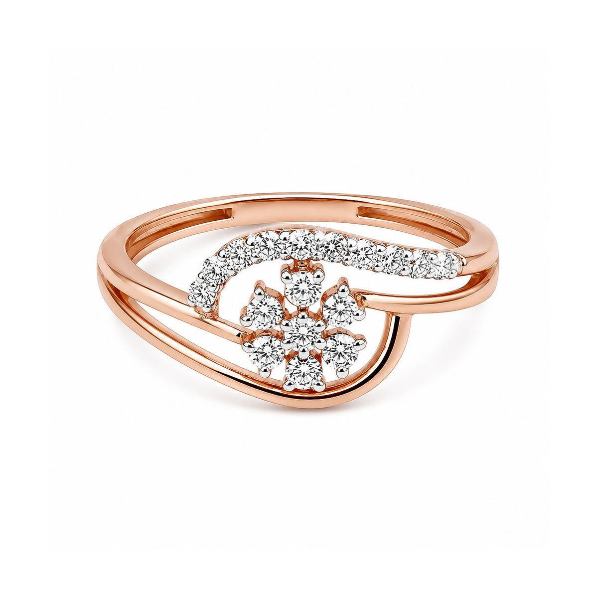 IGI Certified Lab Grown Diamond 0.29ct Round Pavé Halo Ring — 18K Solid Gold