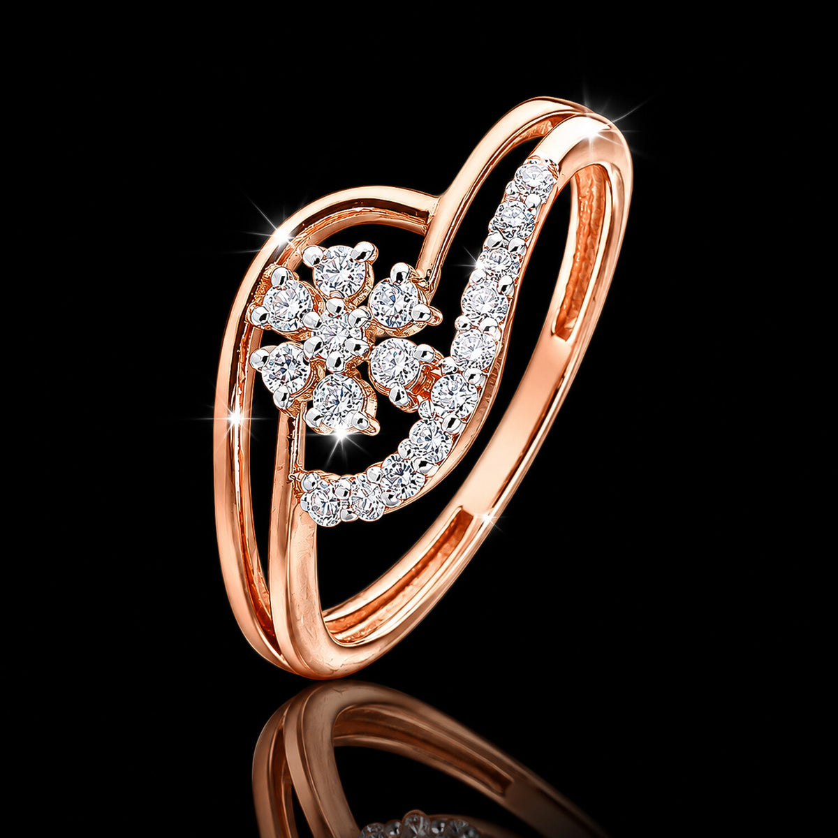 IGI Certified Lab Grown Diamond 0.29ct Round Pavé Halo Ring — 18K Solid Gold