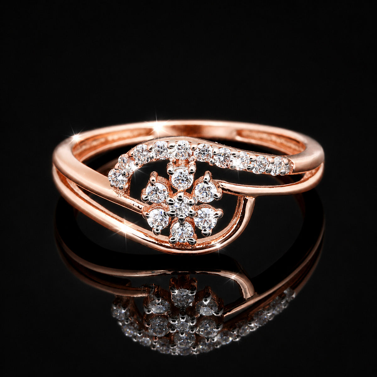 IGI Certified Lab Grown Diamond 0.29ct Round Pavé Halo Ring — 18K Solid Gold