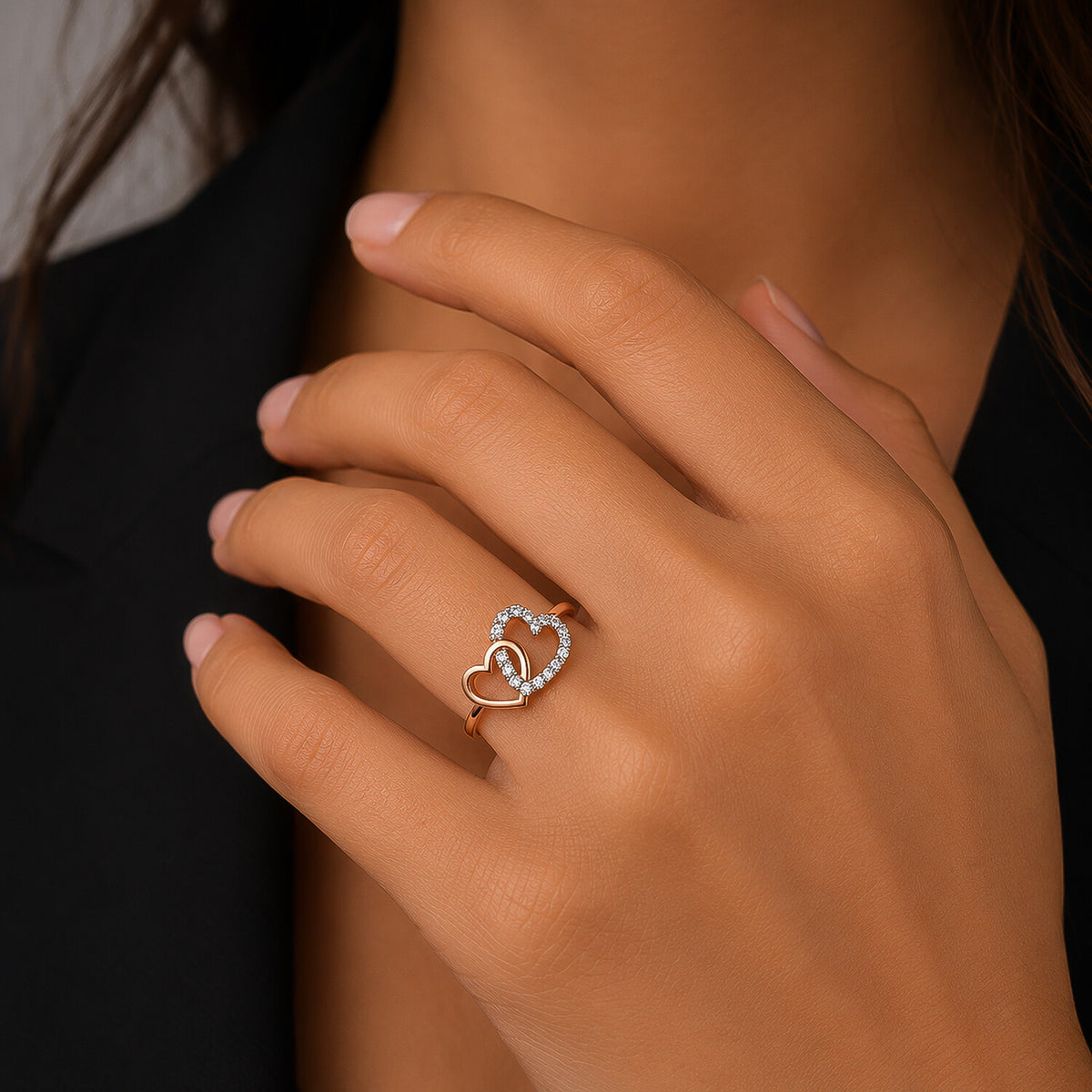 IGI Certified Lab Grown Diamond 0.25ct Round Pavé Halo Ring — 18K Solid Gold