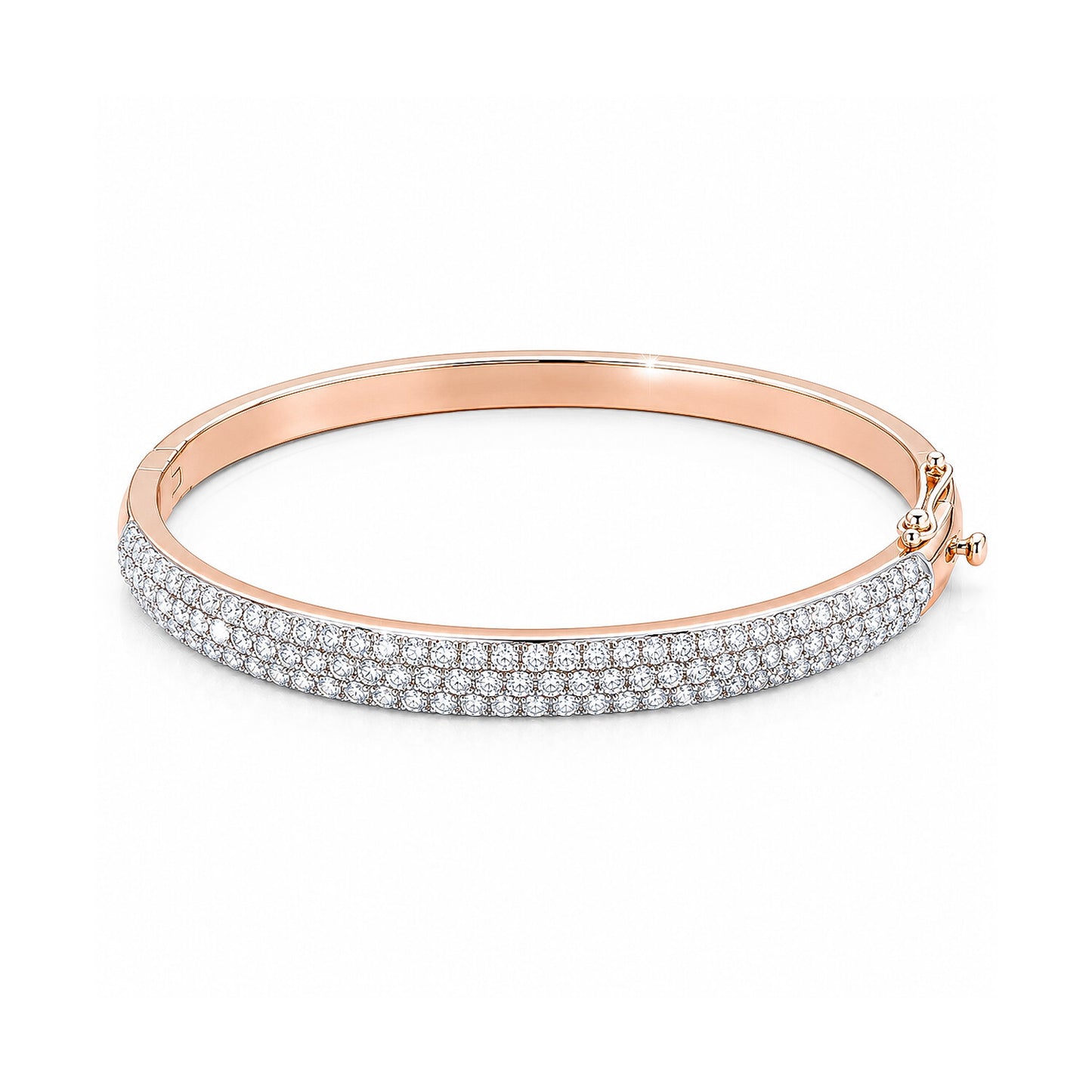 IGI Certified Lab Grown Diamond Wave Gold Bangle — 18K Solid Gold, 3.26 Carat