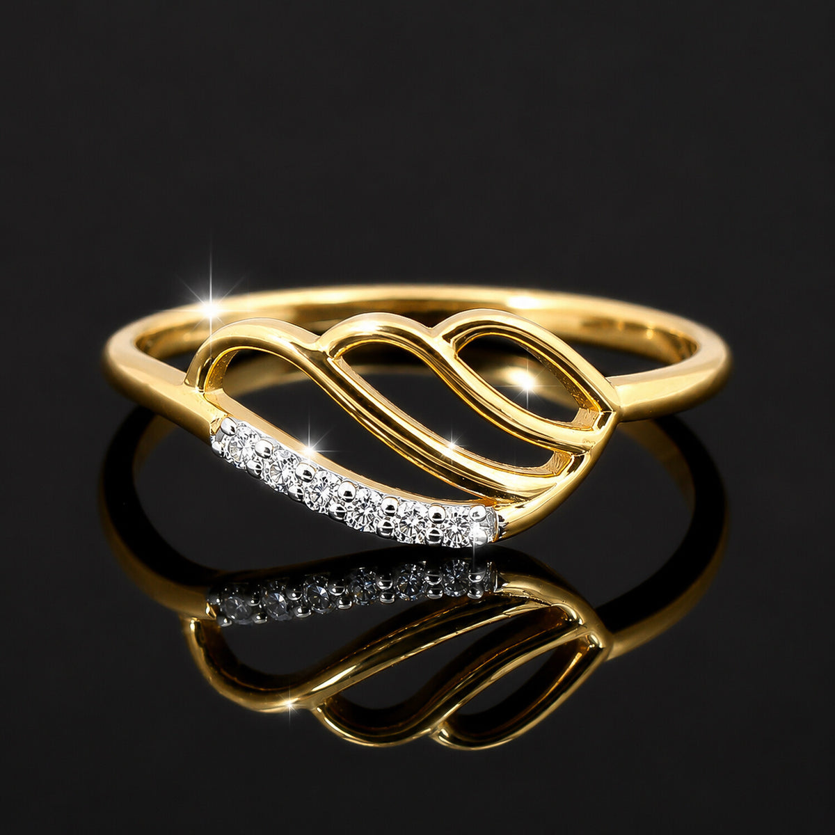 IGI Certified Lab Grown Diamond Accent Ring, 0.09ct tw — 18K Solid Gold