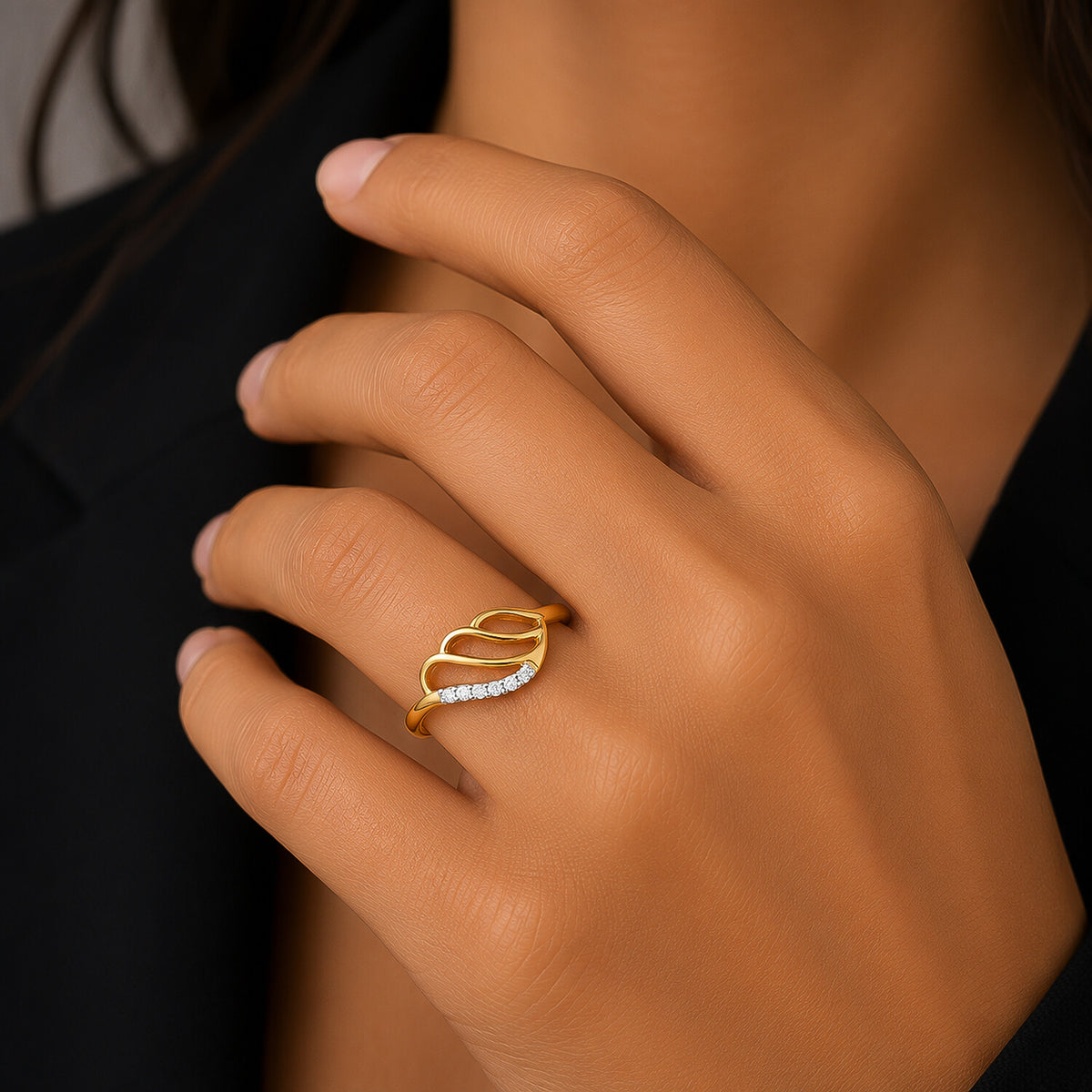 IGI Certified Lab Grown Diamond Accent Ring, 0.09ct tw — 18K Solid Gold