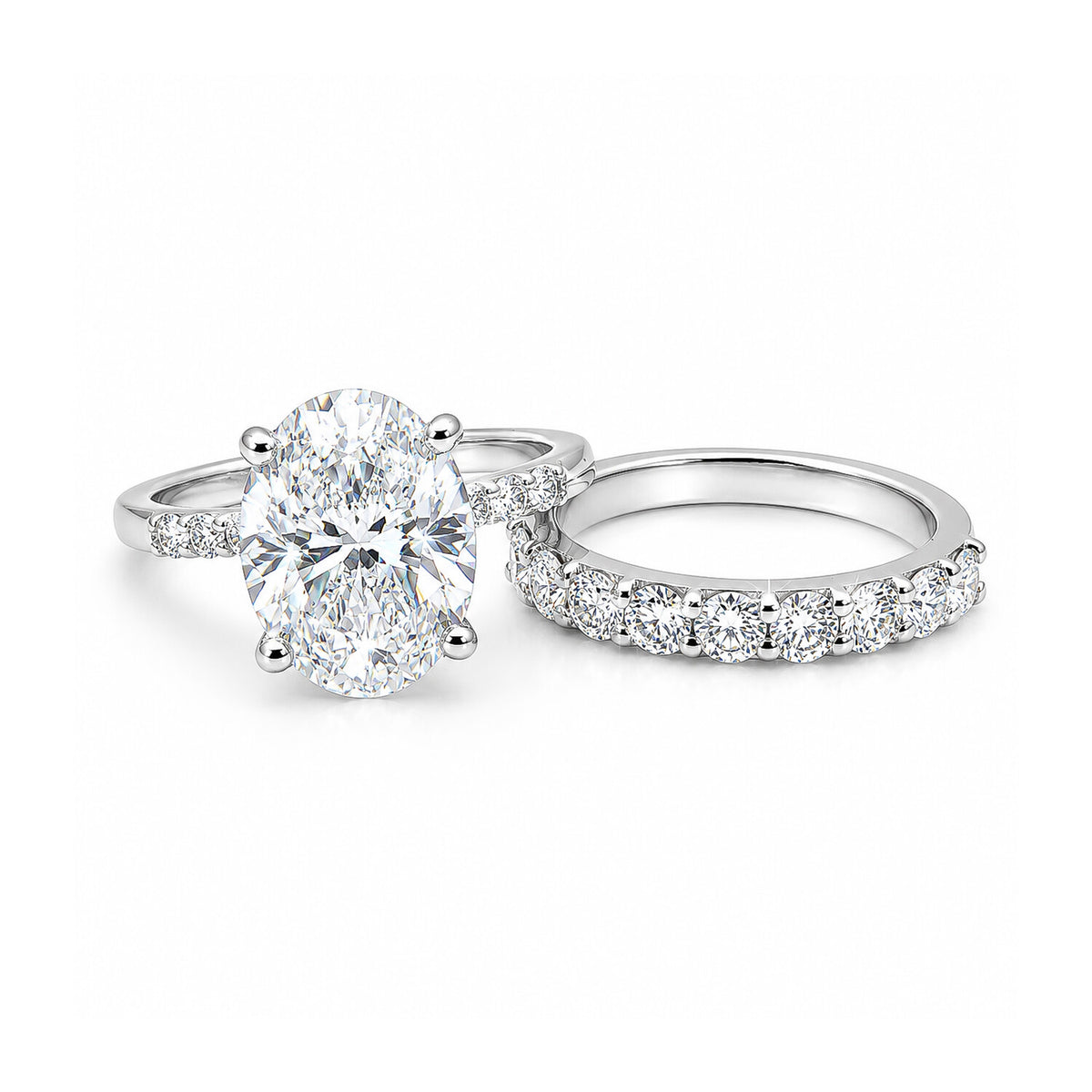IGI Certified Lab Grown Diamond Oval-Cut Pave Cluster Ring — 18K Solid Gold