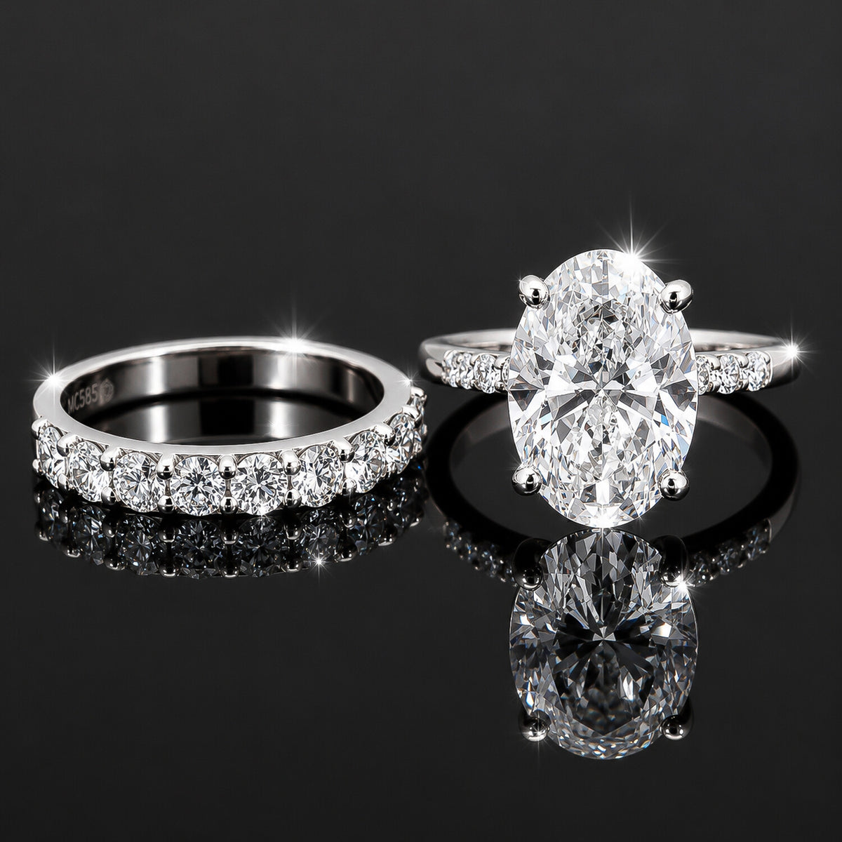 IGI Certified Lab Grown Diamond Oval-Cut Pave Cluster Ring — 18K Solid Gold
