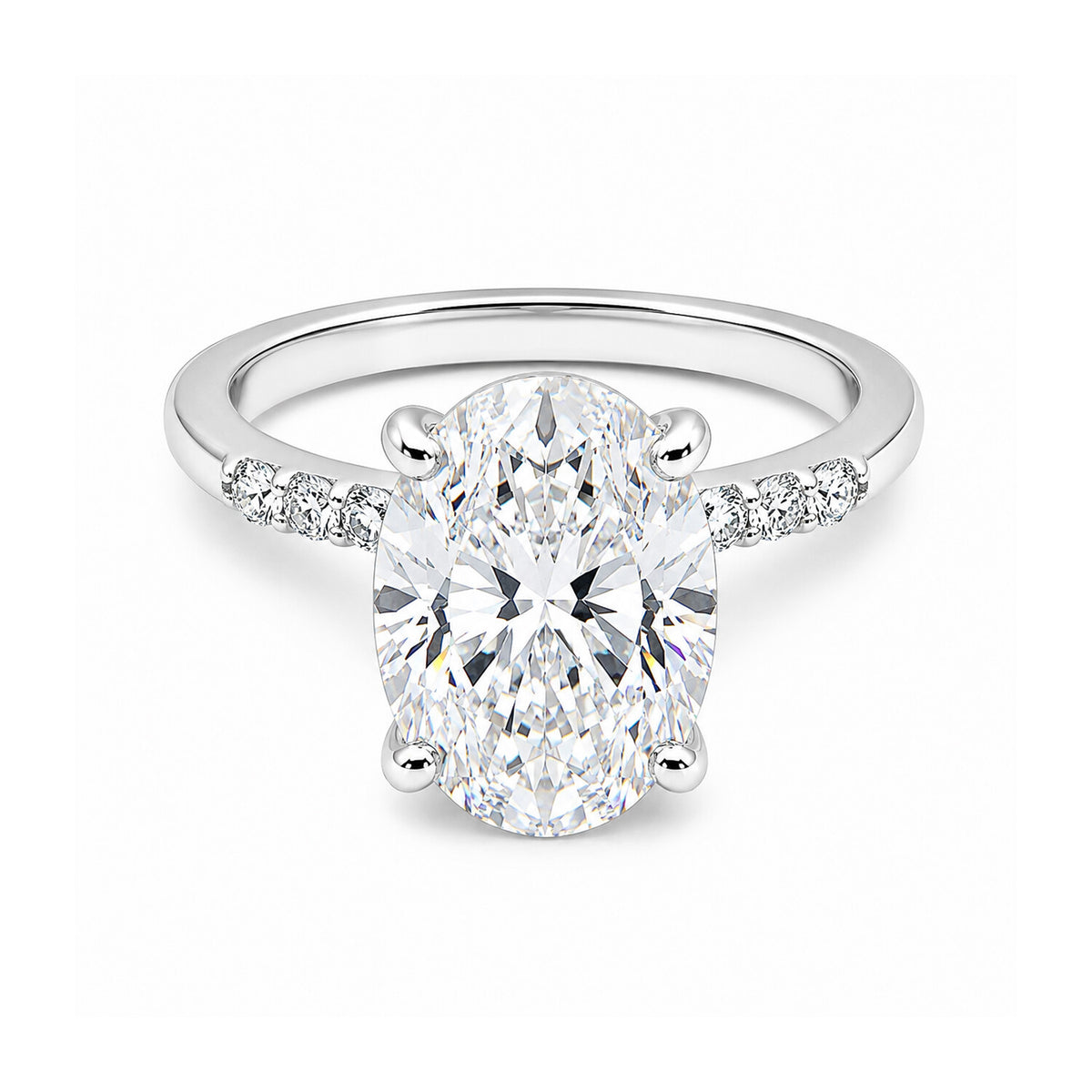 IGI Certified Lab Grown Diamond Oval-Cut Pave Cluster Ring — 14K/18K Solid Gold
