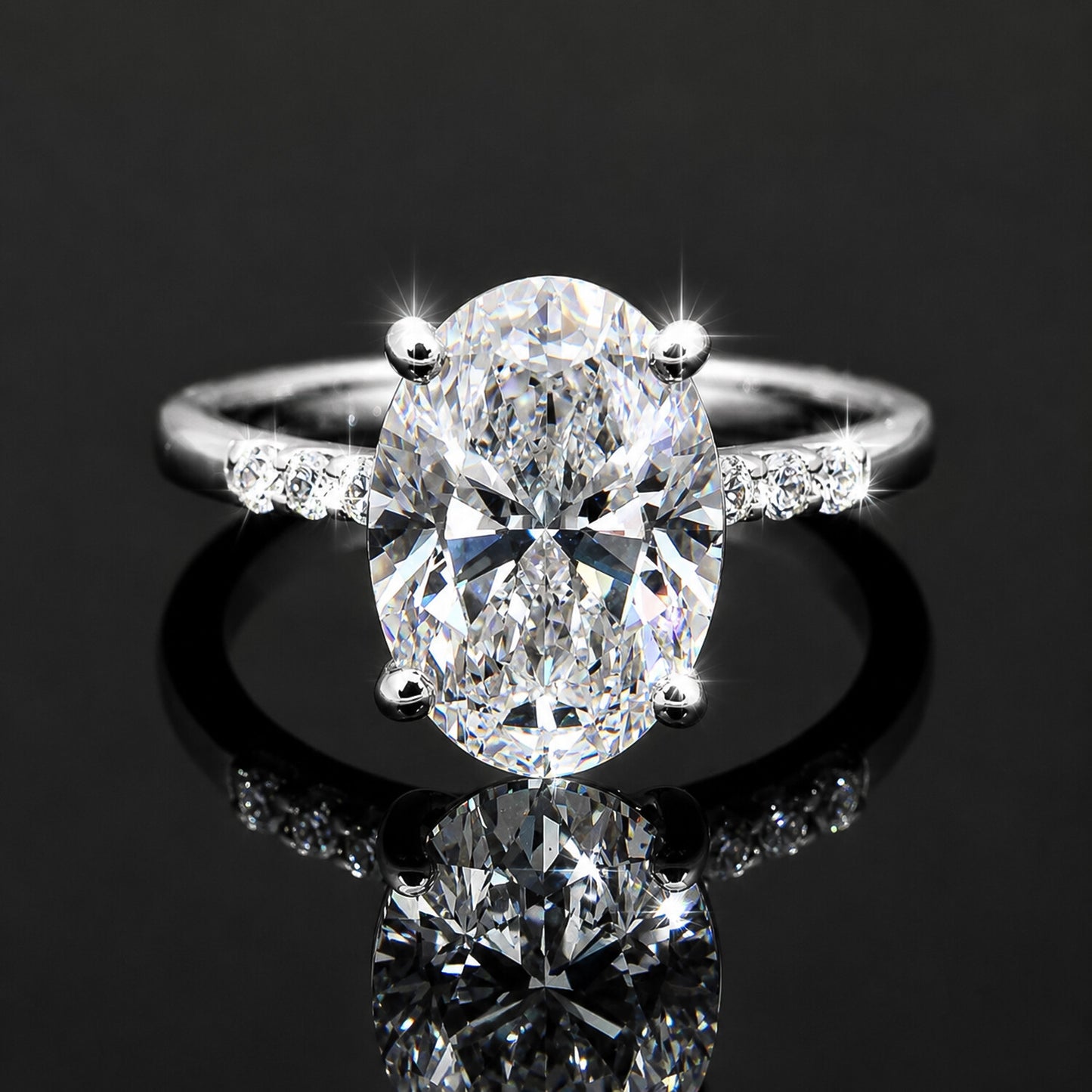 IGI Certified Lab Grown Diamond Oval-Cut Pave Cluster Ring — 14K/18K Solid Gold