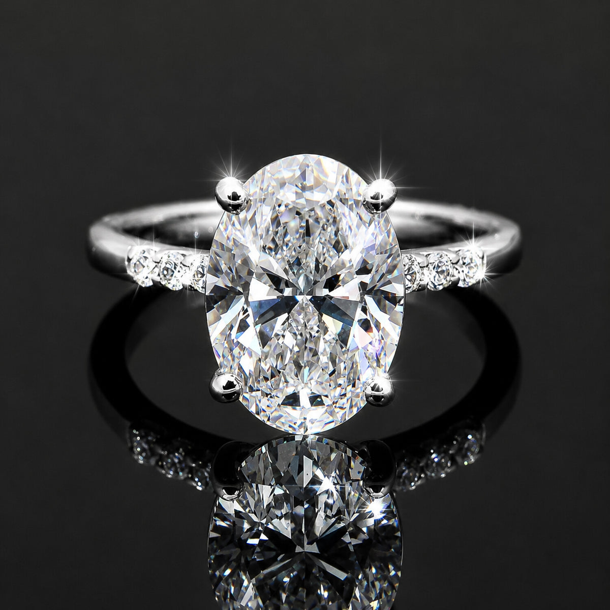 IGI Certified Lab Grown Diamond Oval-Cut Pave Cluster Ring — 14K/18K Solid Gold