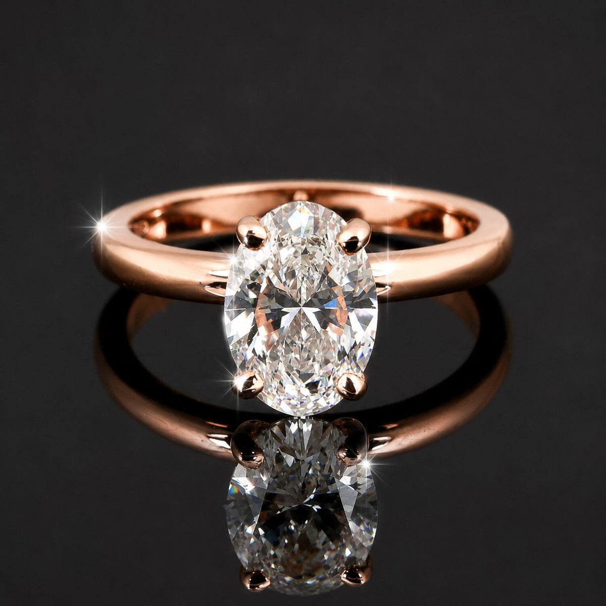 IGI Certified Lab Grown Diamond Oval-Cut Solitaire Ring — 14K/18K Solid Gold