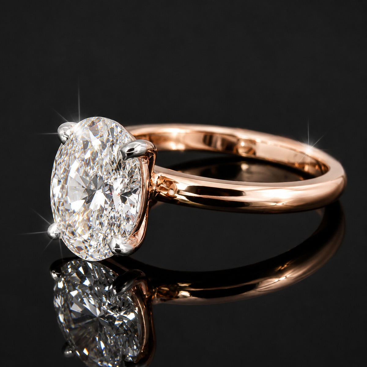 IGI Certified Lab Grown Diamond Oval-Cut Solitaire Ring — 14K/18K Solid Gold