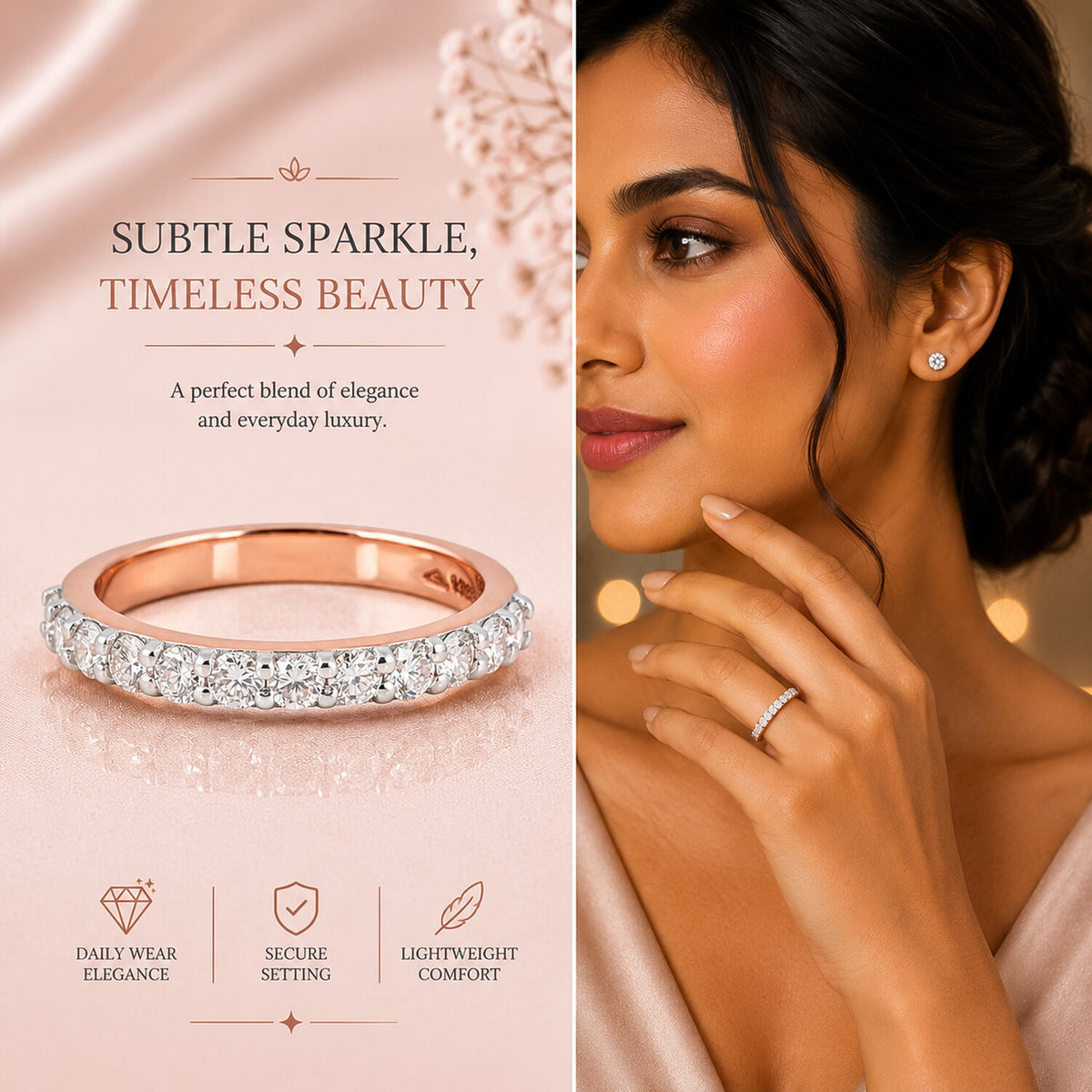 IGI Certified Lab Grown Diamond Round-Cut Pave Cluster Ring — 14K/18K Solid Gold
