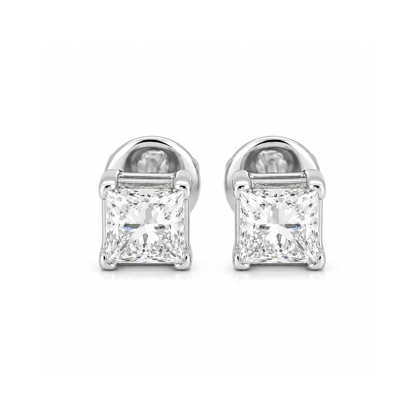 Lab Grown Diamond Accent Round Stud Earrings — Solid 14K / 18K Gold