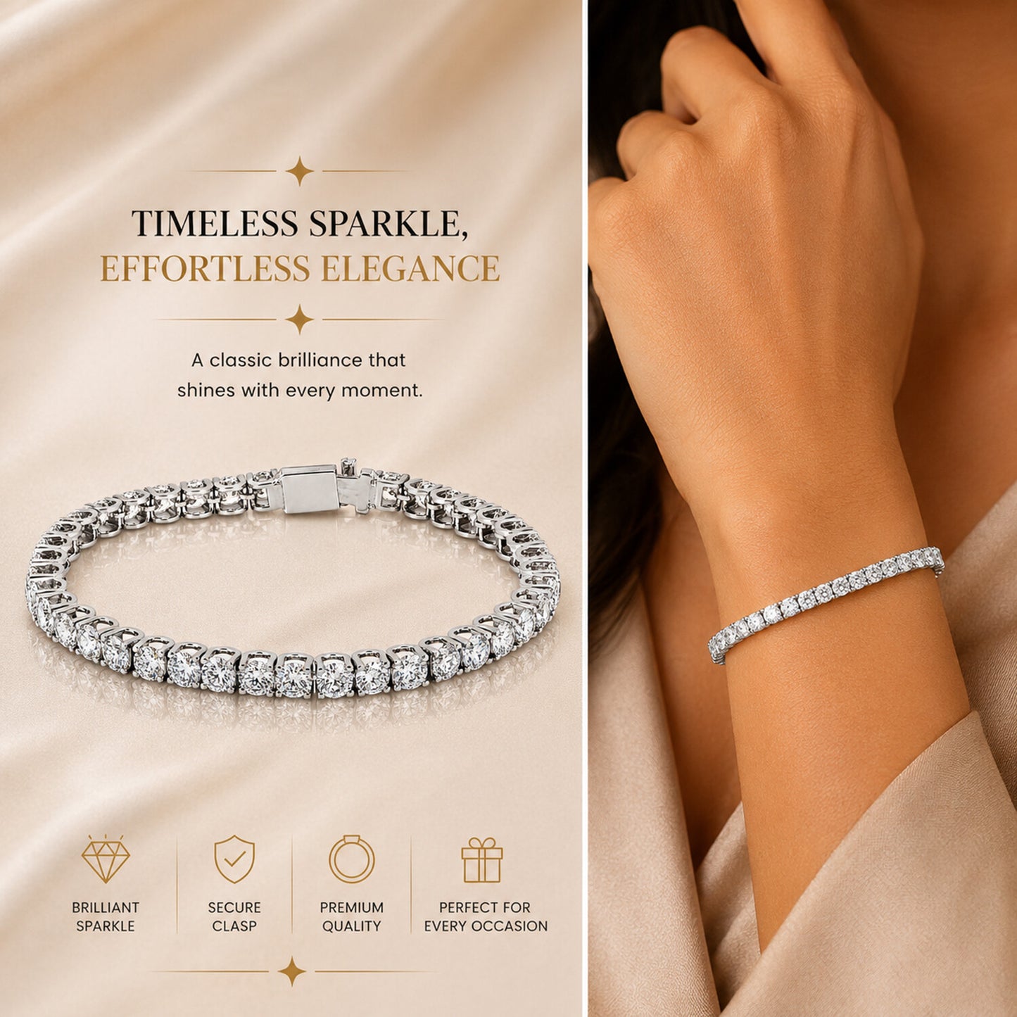 IGI Certified Lab Grown Diamond Link Bracelet — 14K/18K Solid Gold, 5.85 Carat
