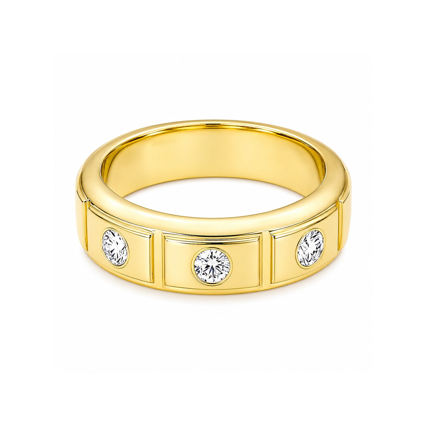 IGI Certified Lab Grown Diamond Three-Stone Ring, 0.18ct tw — 14K/18K Solid Gold