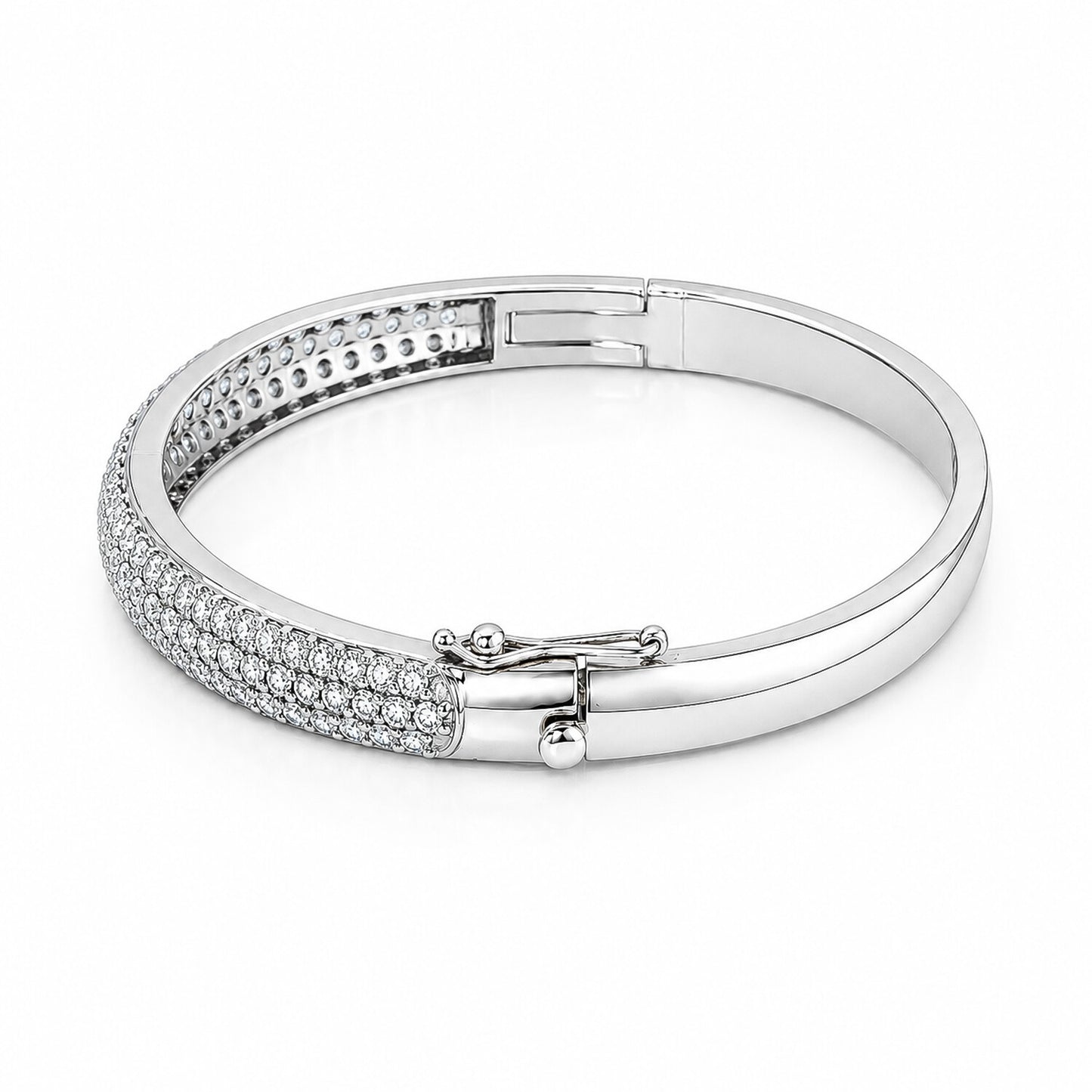 IGI Certified Lab Grown Diamond Half-Set Gold Bangle — 18K Solid Gold, 3.26 Carat