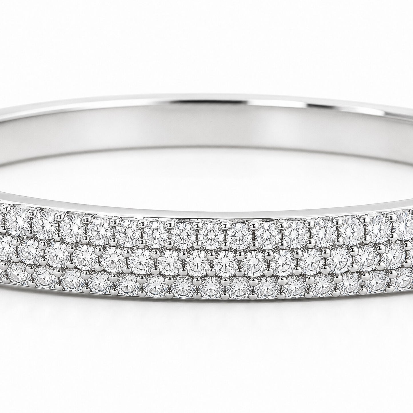 IGI Certified Lab Grown Diamond Half-Set Gold Bangle — 18K Solid Gold, 3.26 Carat