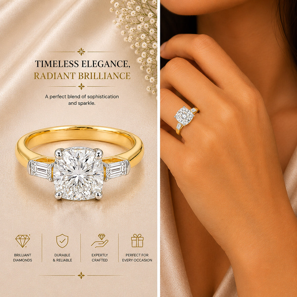 IGI Certified Lab Grown Diamond Round-Cut Ring — Solid 14K and 18K Gold
